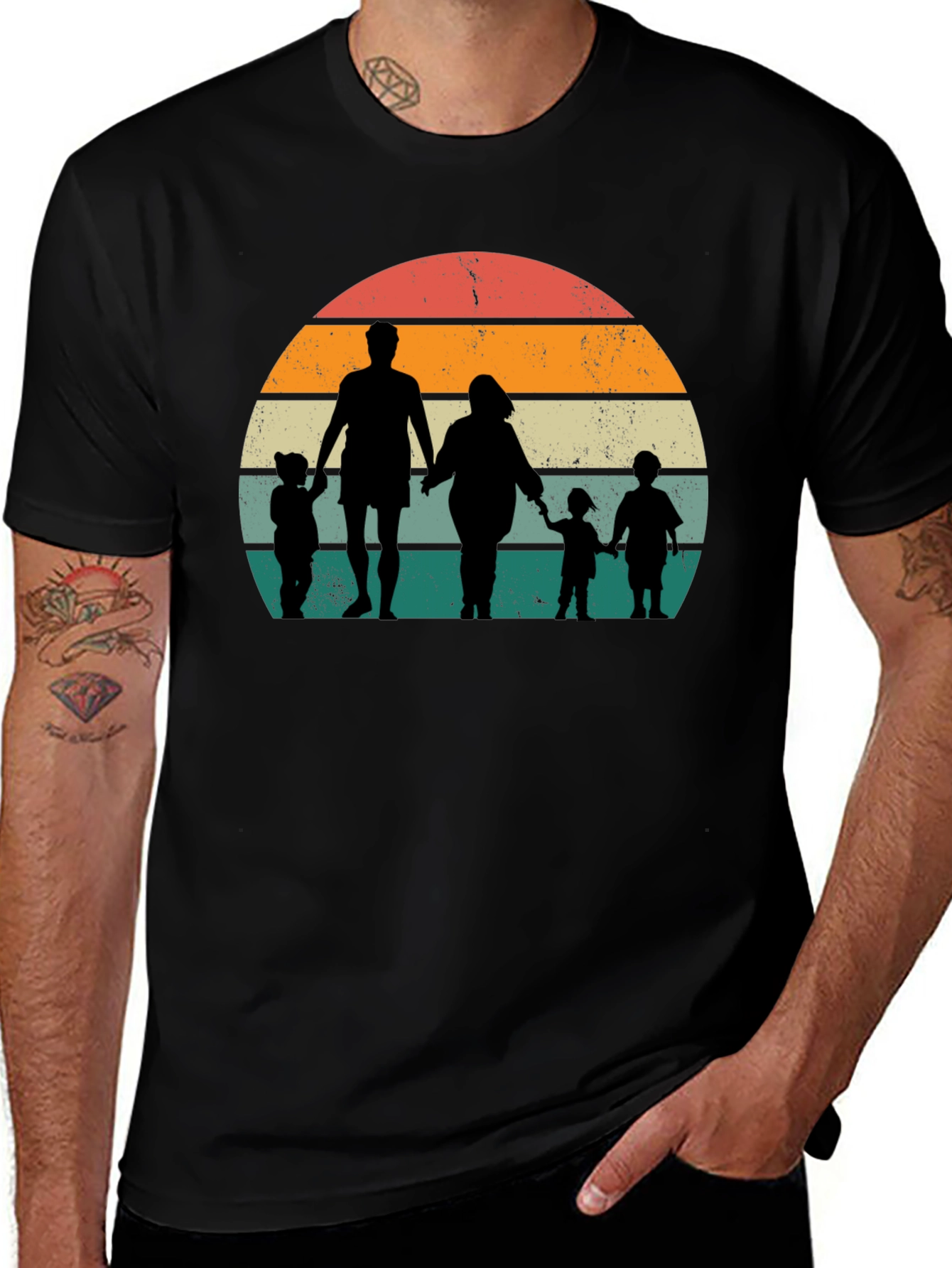 Variant 22 of Family Silhouette Sunset T-Shirt