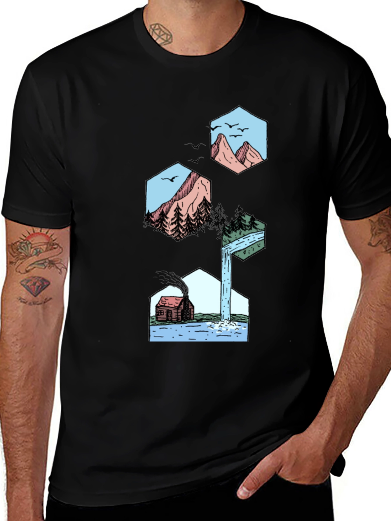 Variant 16 of Nature Hexagon Graphic Tee