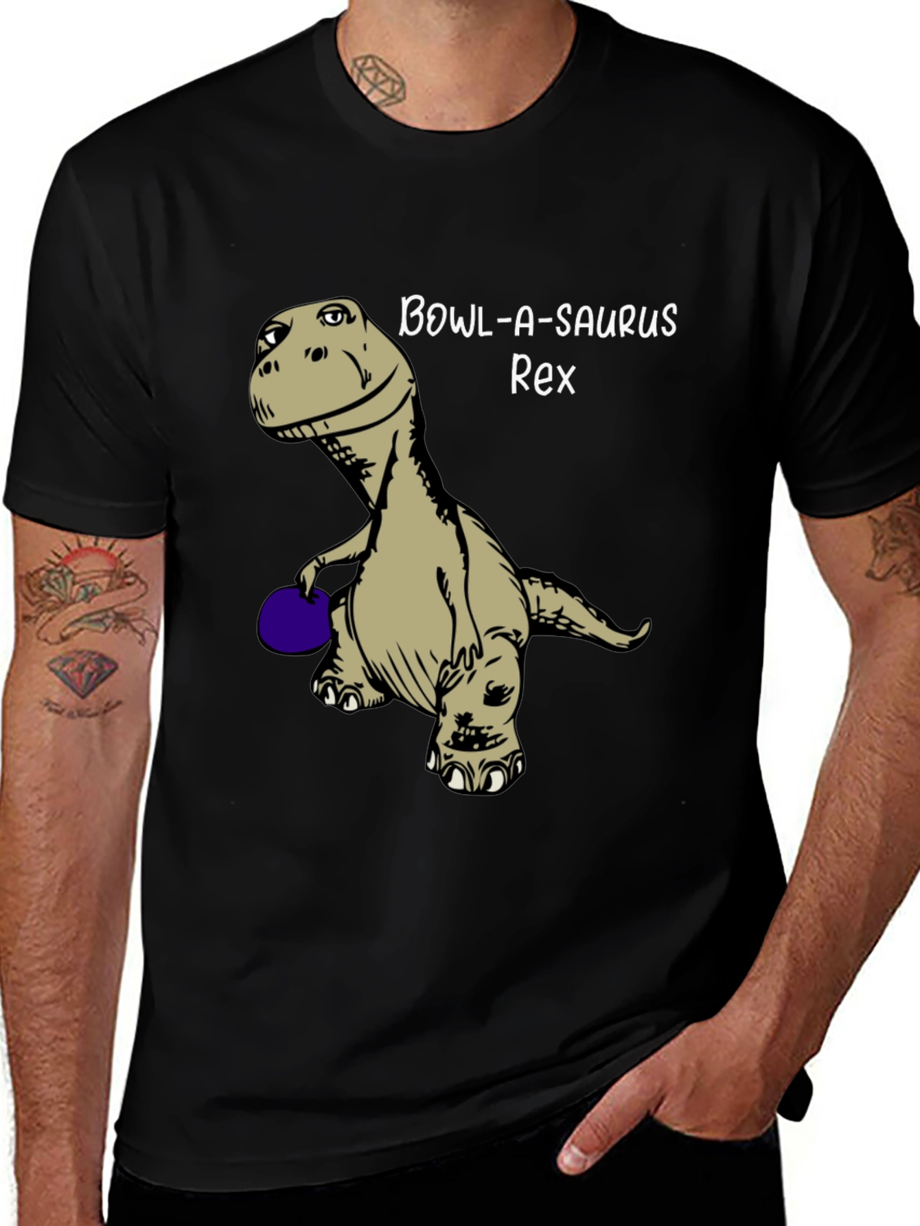 Black Bowl-A-Saurus Rex Graphic Tee main image