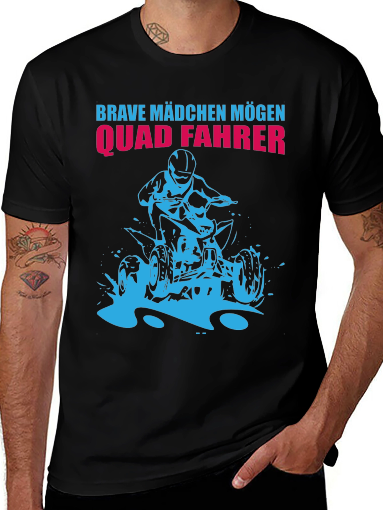 Brave Mädchen Mögen Quad Fahrer Black T-Shirt