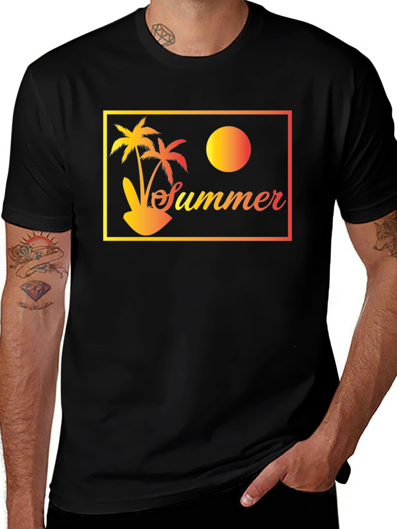 Variant 3 of Summer Palm T-Shirt - Tropical Vacation Vibes