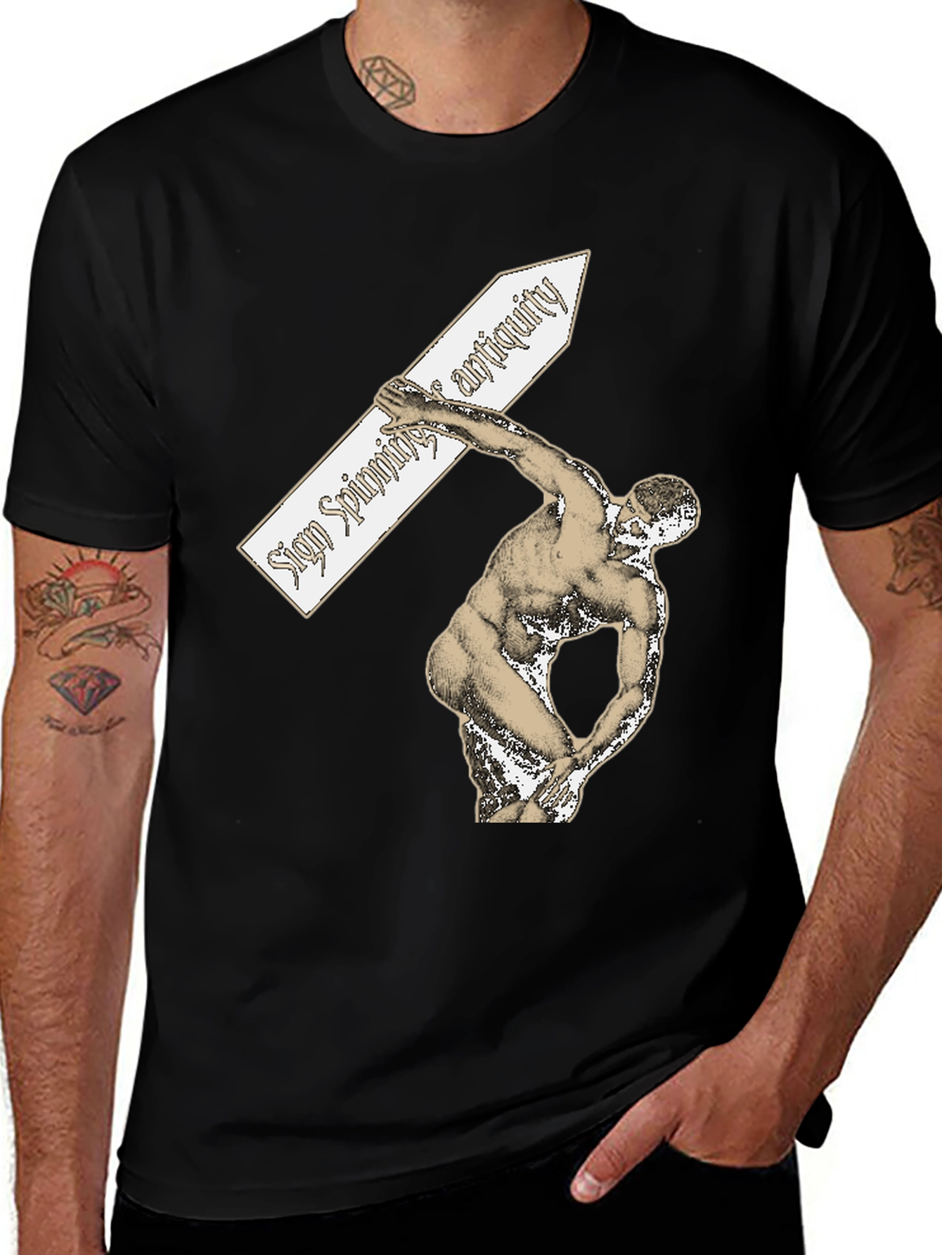 Variant 25 of Sign Spinning Antiquity Graphic Tee - Unique Design