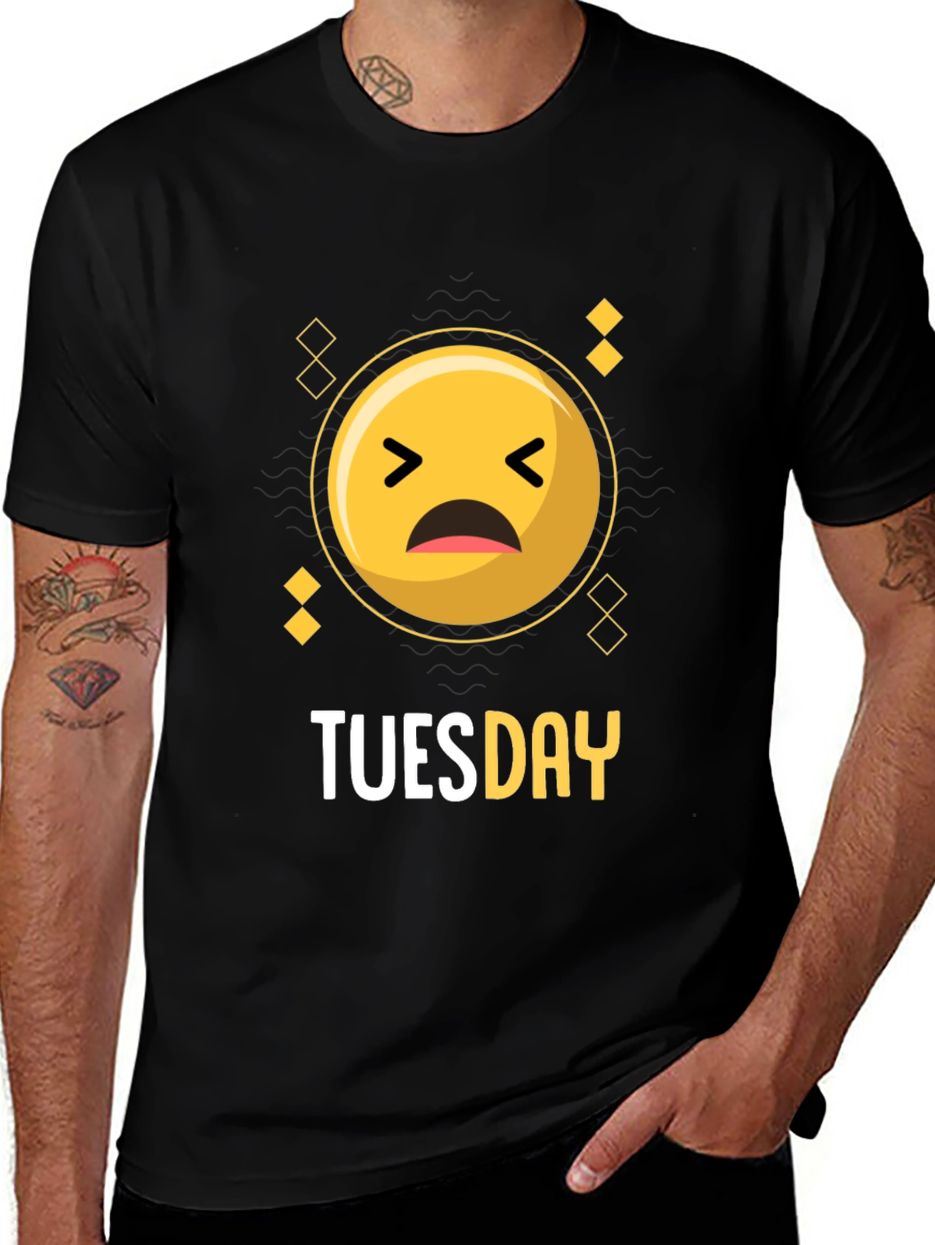 Variant 12 of Tuesday Sad Emoji Graphic Tee - Comfort Fit