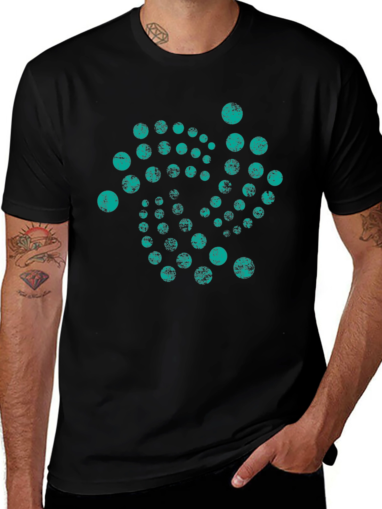 Variant 16 of Abstract Circle Design Black T-Shirt