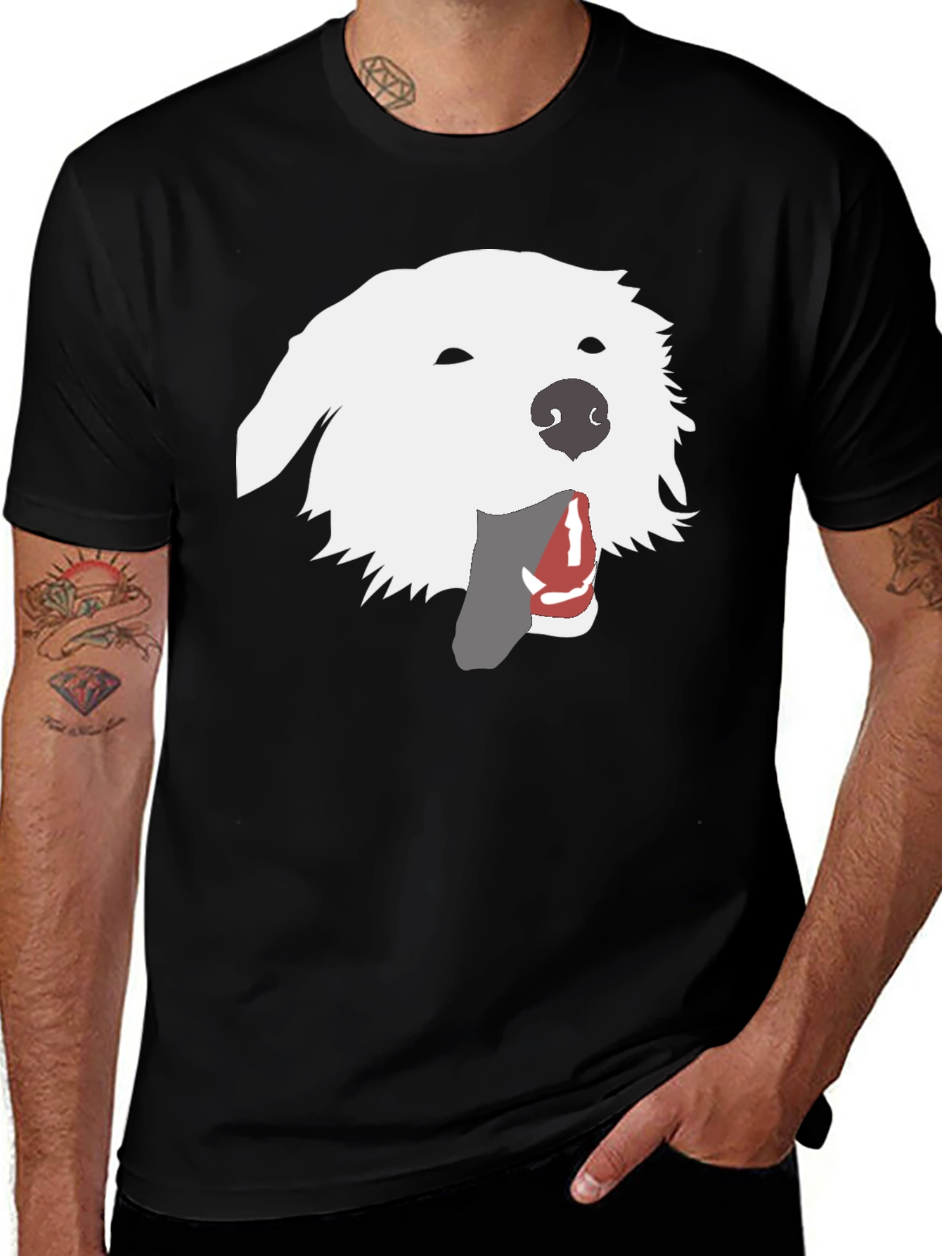 Variant 11 of Dog Graphic Tee - Black T-Shirt