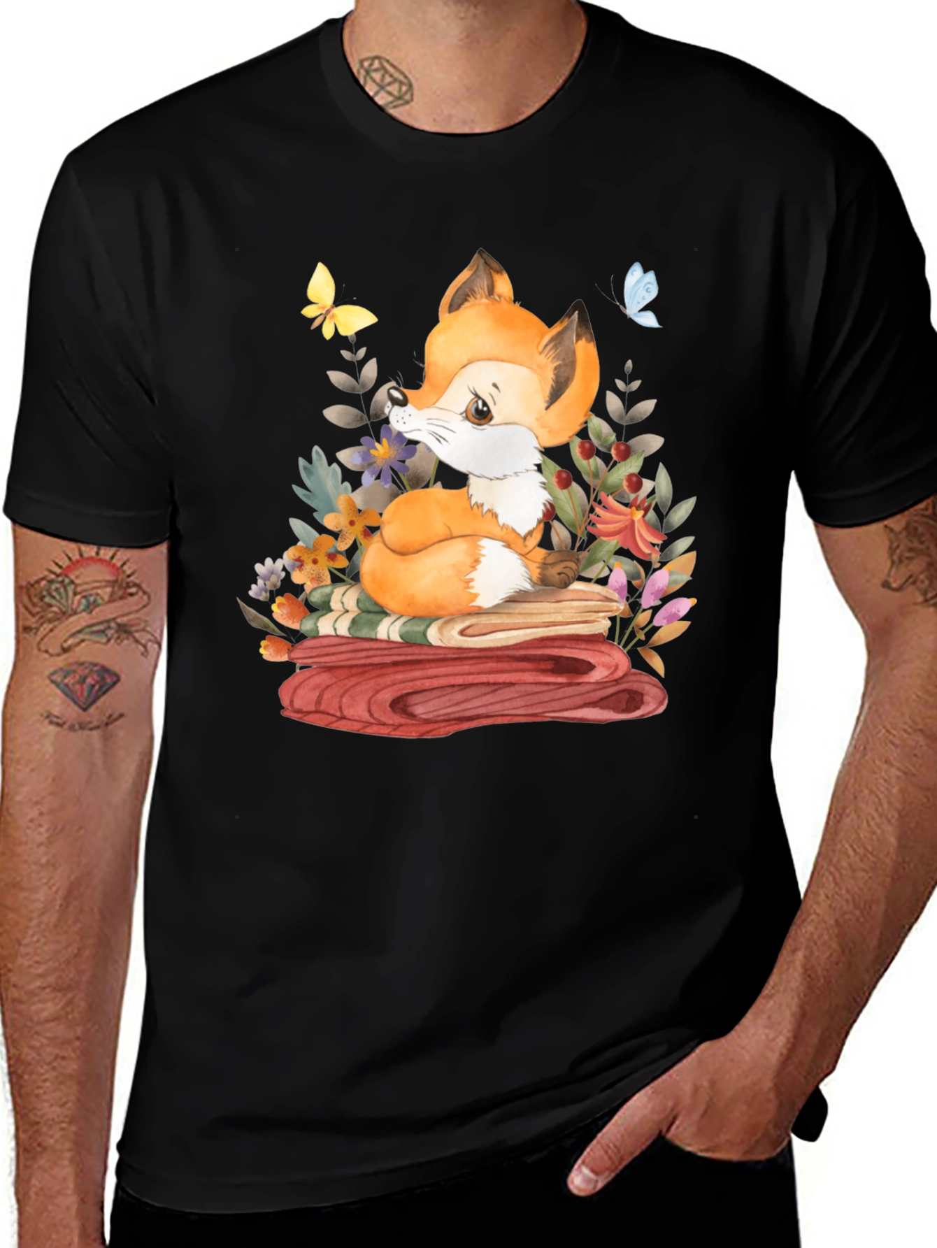 Variant 21 of Fox & Flowers Graphic T-Shirt