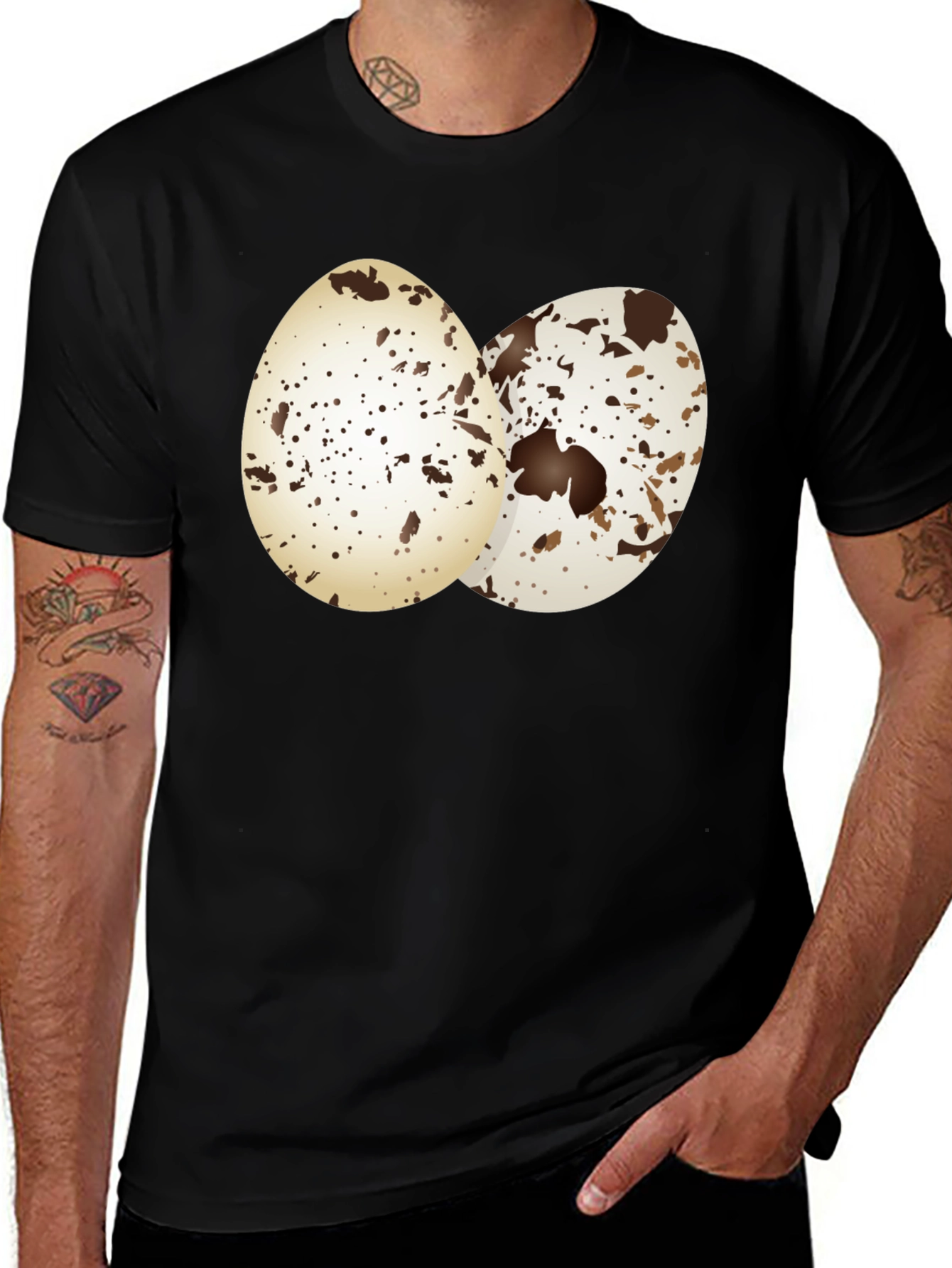 Quail Eggs Graphic Tee - Unique Spotted Design
