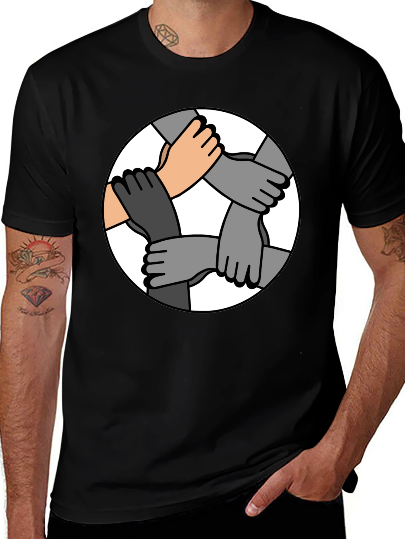Variant 9 of Unity Hands Graphic T-Shirt - Symbol of Togetherness