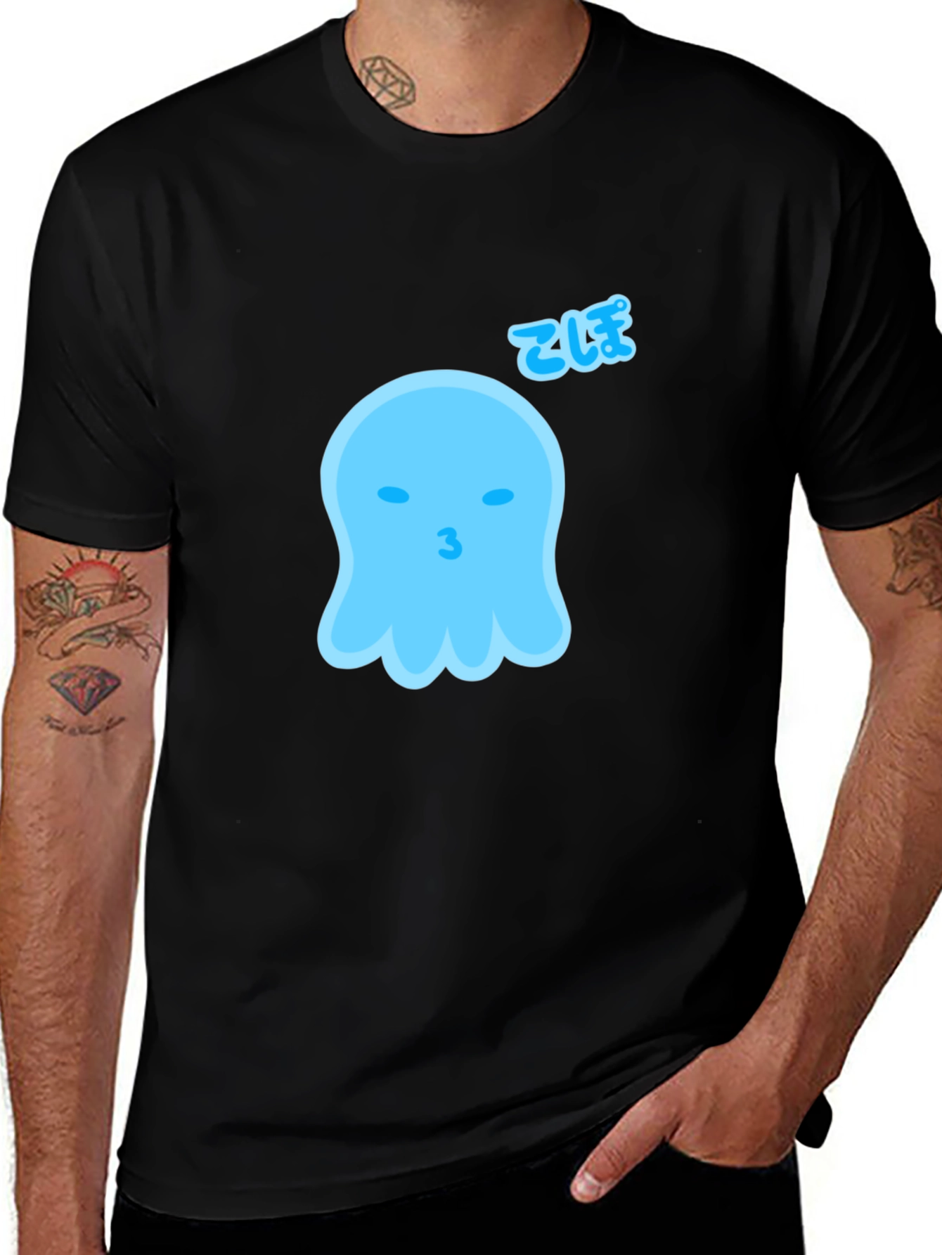 Variant 12 of Cute Blue Ghost Graphic Tee - Soft Cotton Blend
