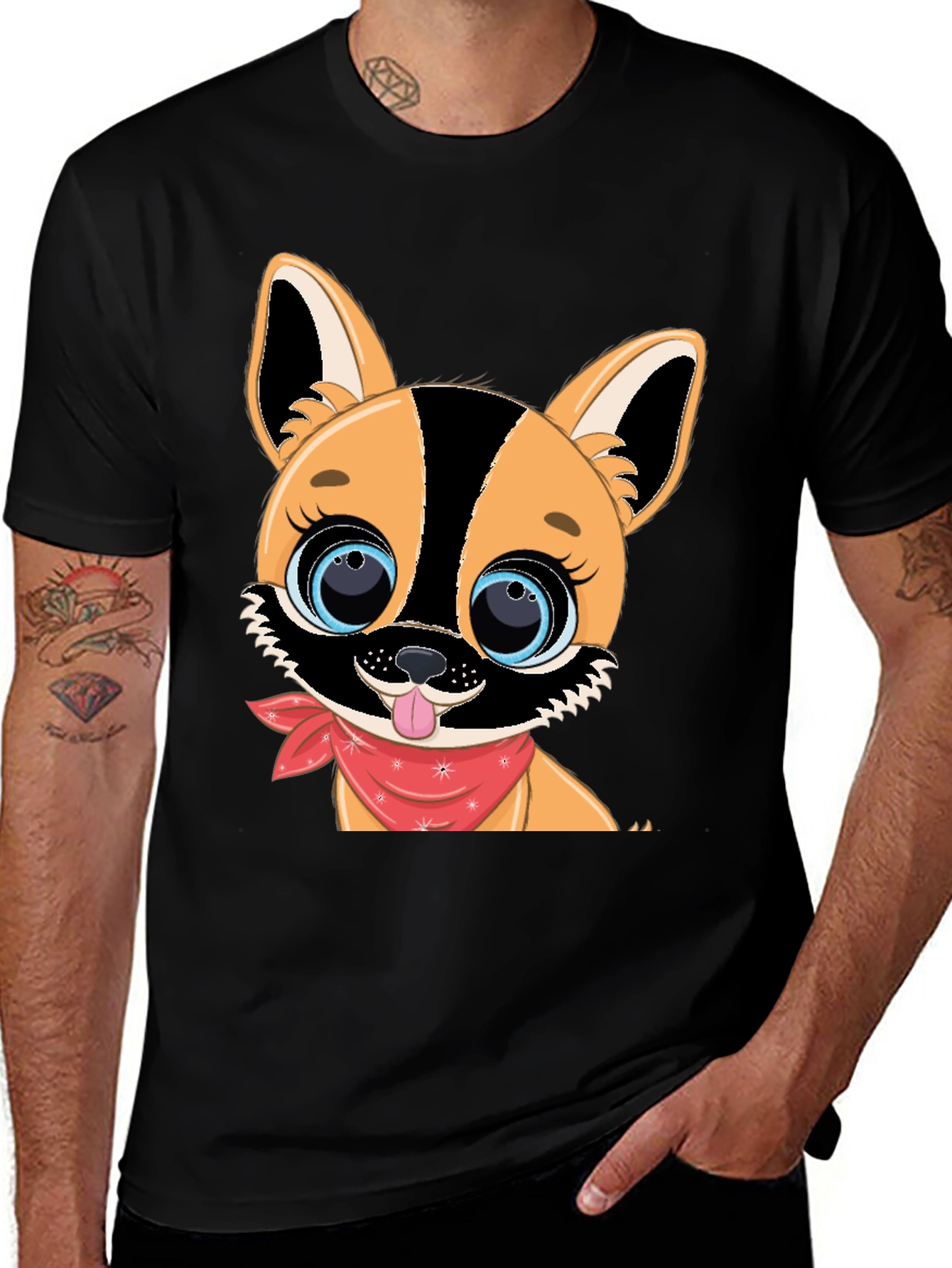 Variant 6 of Cute Cartoon Dog Graphic T-Shirt