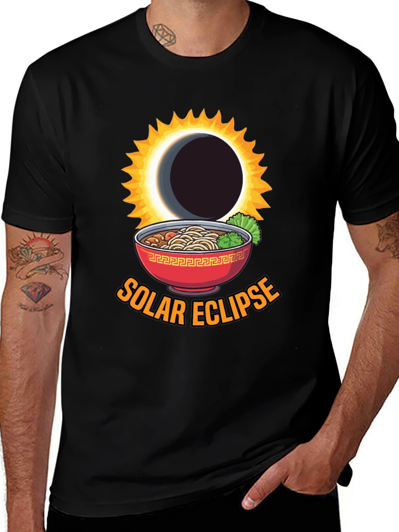 Solar Eclipse Ramen Funny Graphic Tee