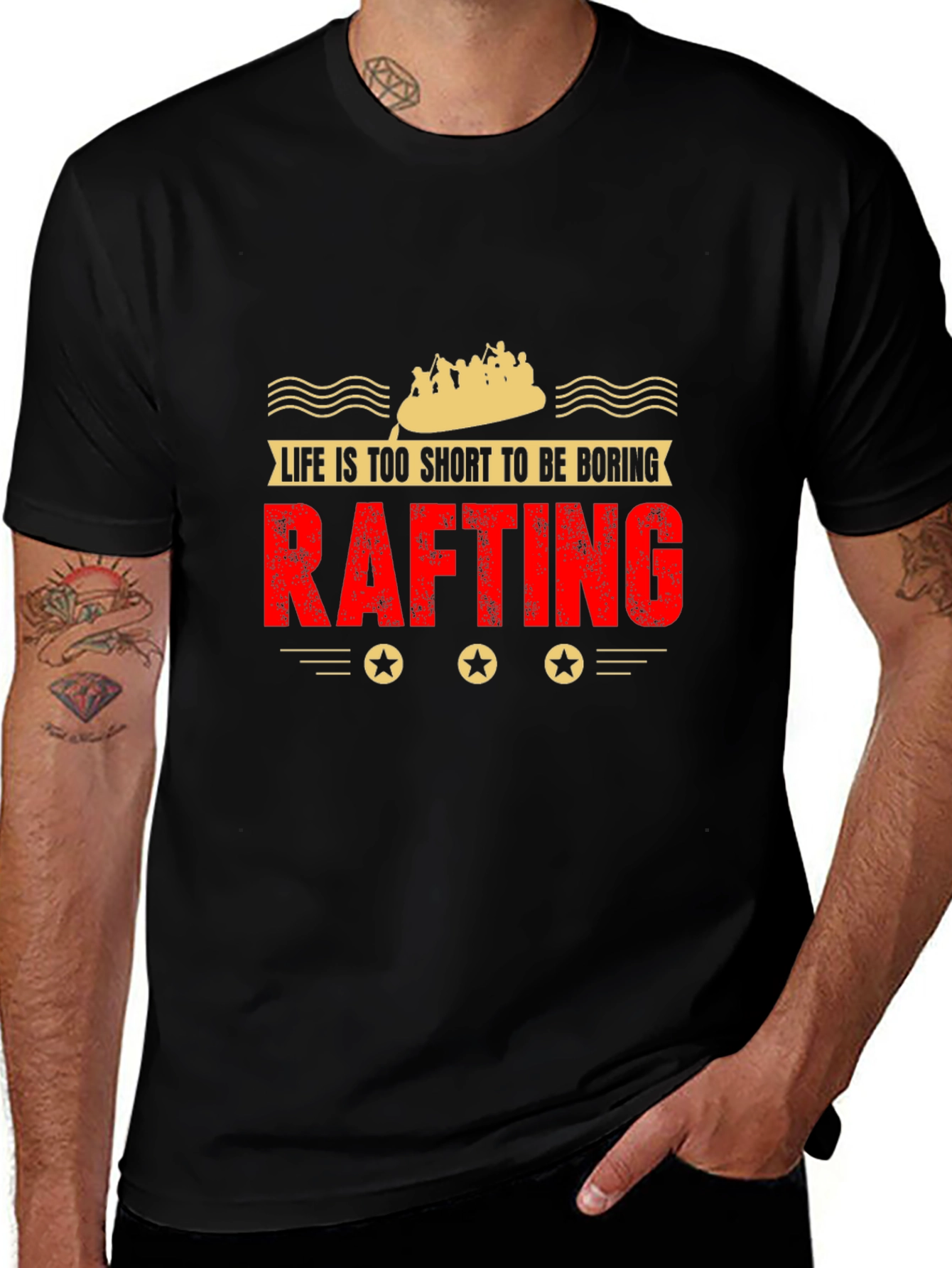 Variant 28 of Life's Too Short Rafting Graphic Tee