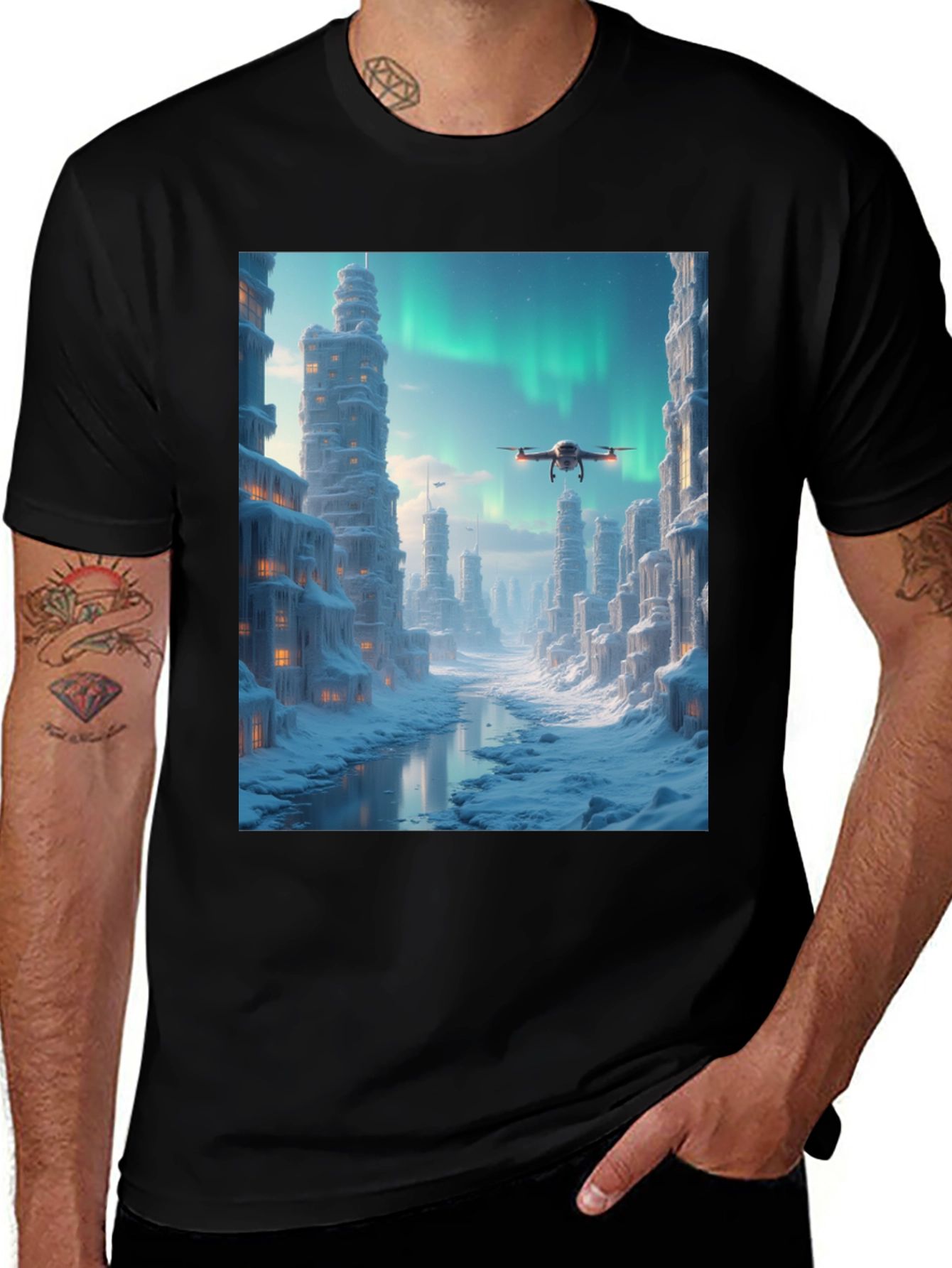 Variant 9 of Arctic Drone City T-Shirt: Unique Design, Stylish Tee