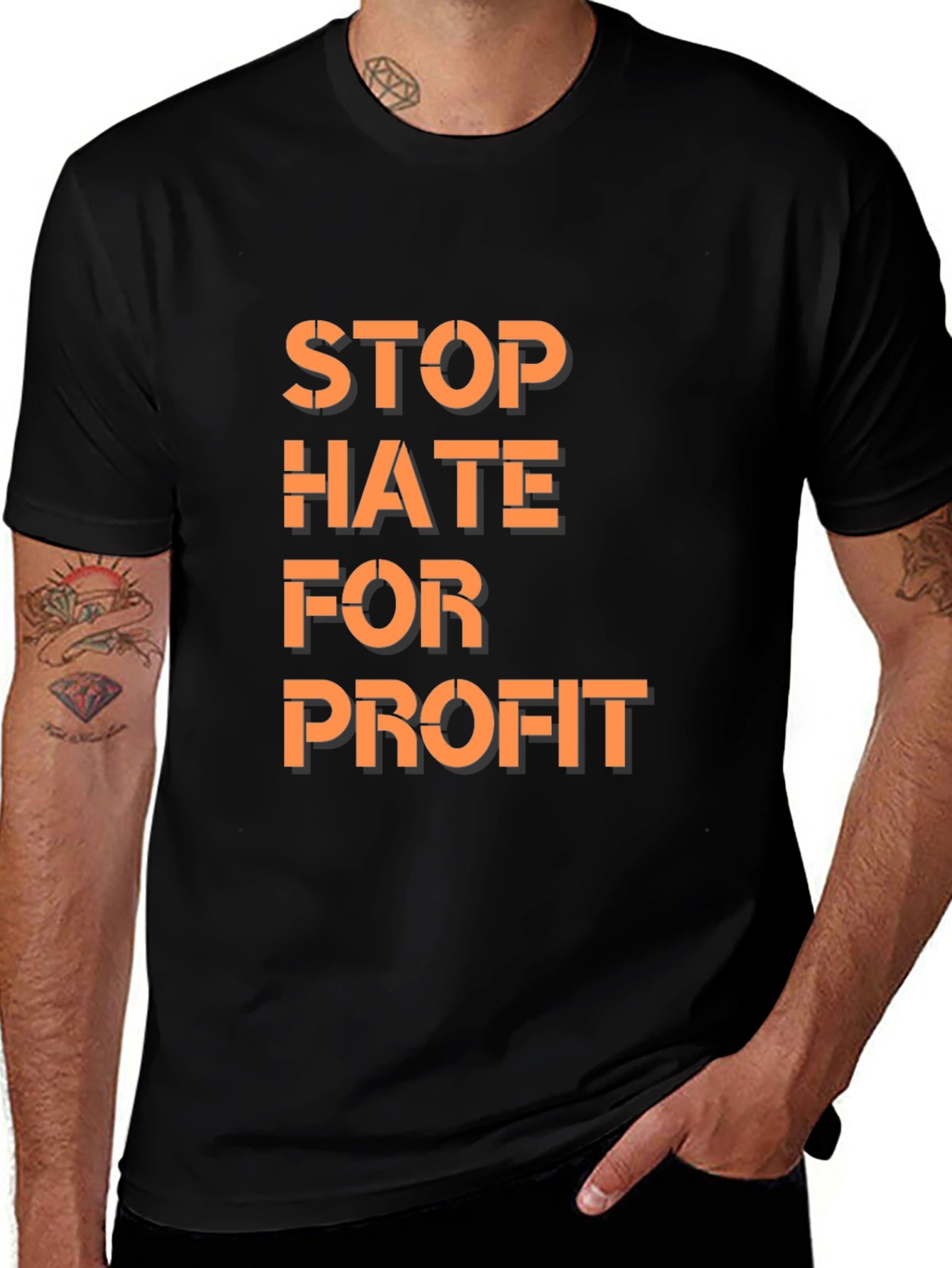 Variant 25 of Stop Hate For Profit Graphic Tee - Black