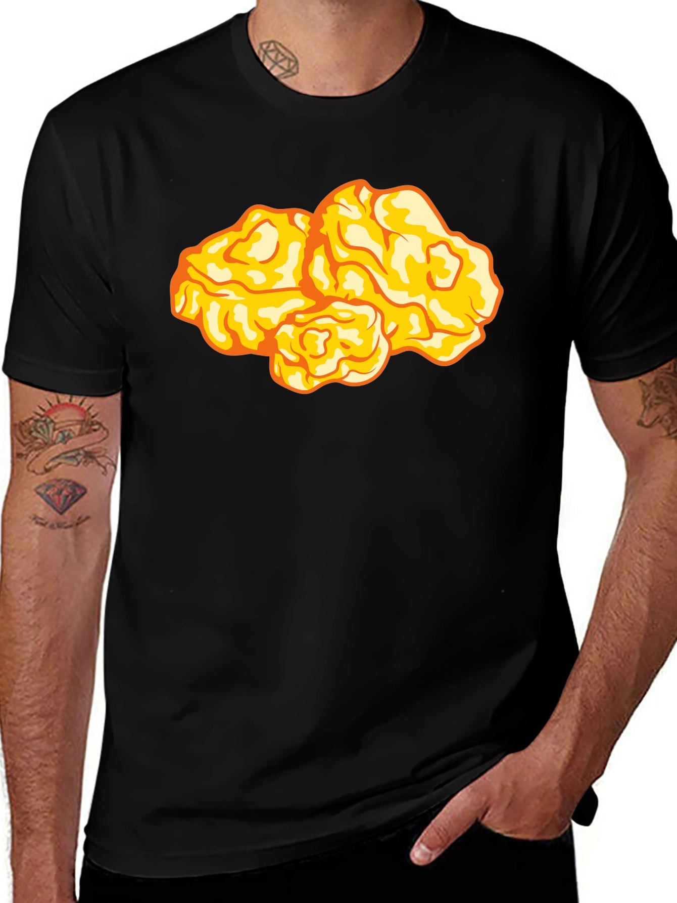 Variant 27 of Funny Chicken Nugget Graphic T-Shirt - Foodie Fashion