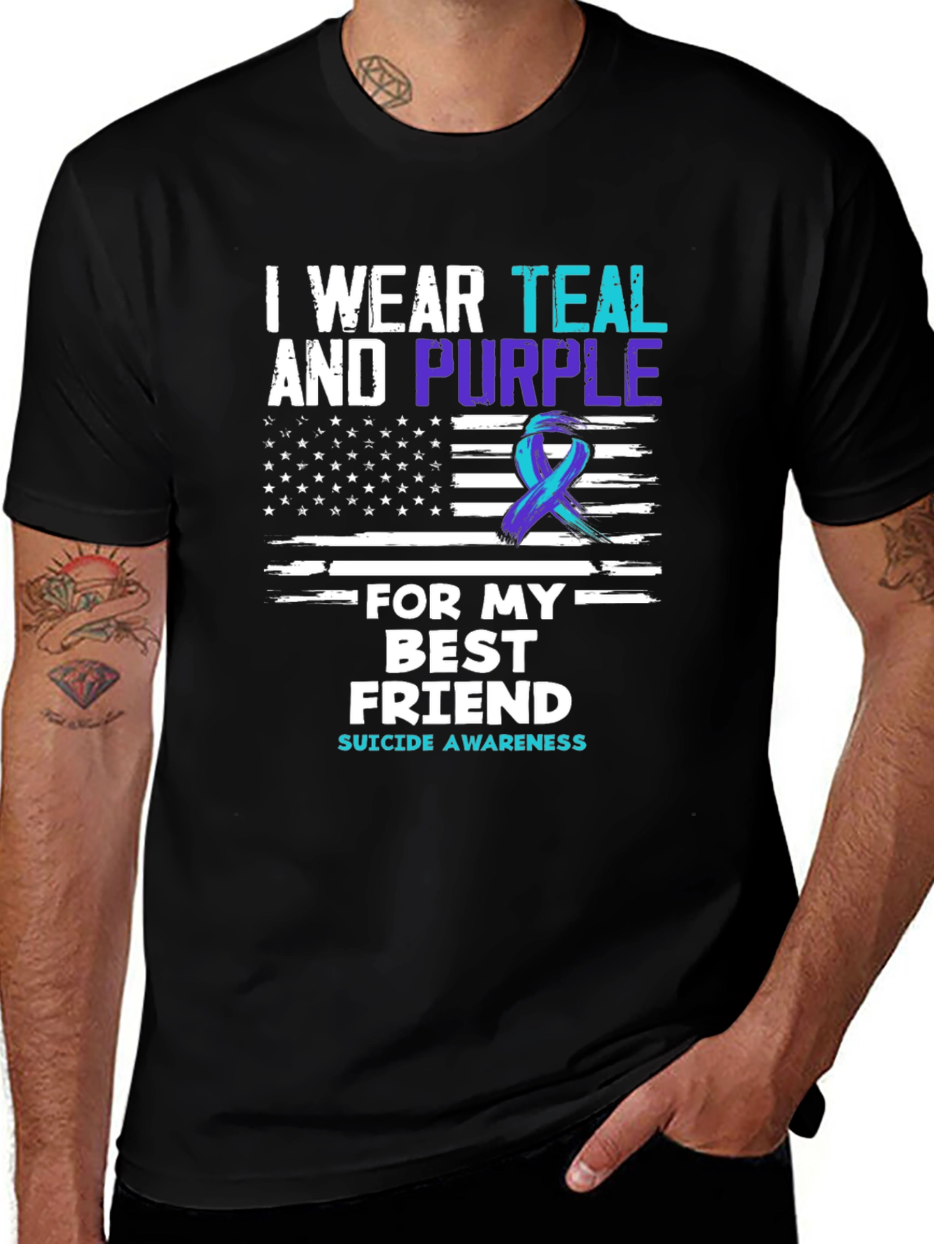 Teal & Purple Suicide Awareness Best Friend T-Shirt