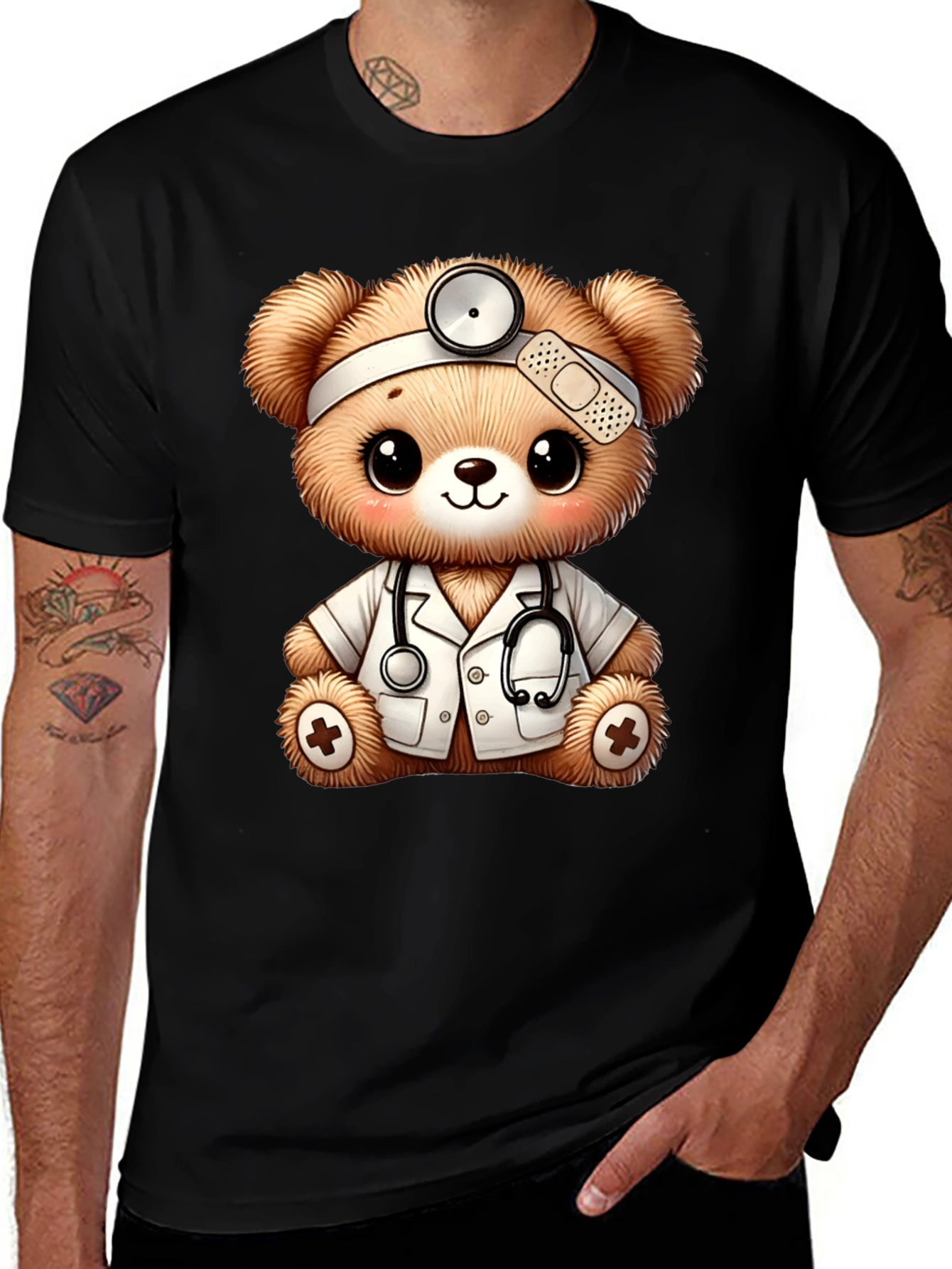 Variant 5 of Cute Doctor Teddy Bear Graphic Tee