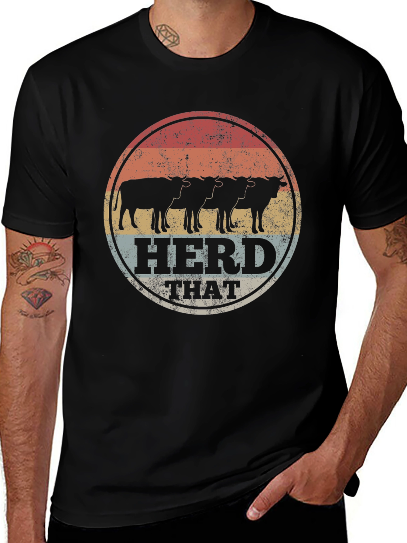 Variant 5 of Herd That Graphic Tee - Vintage Style