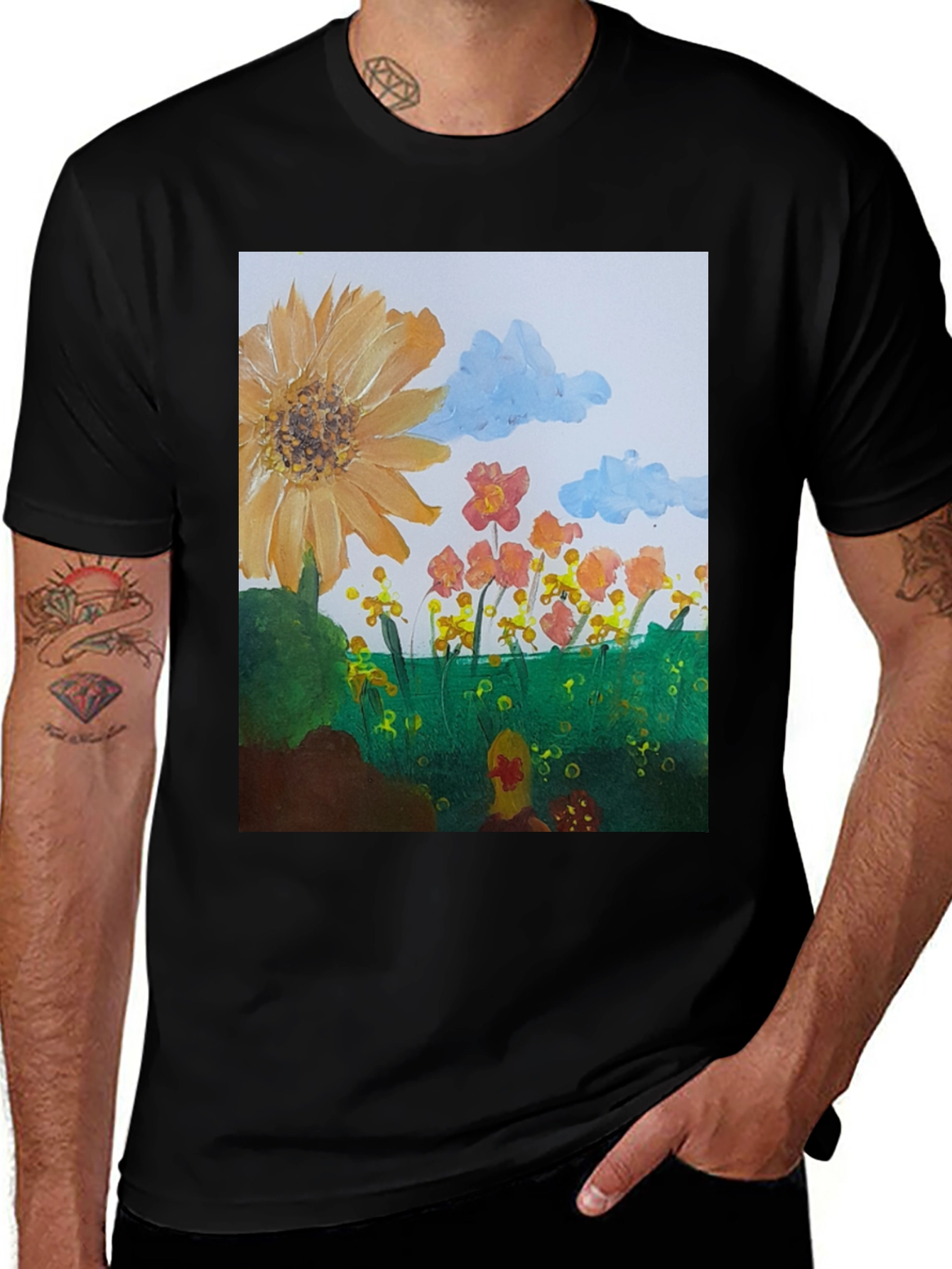 Variant 19 of Floral Meadow Graphic Tee - Artistic Print