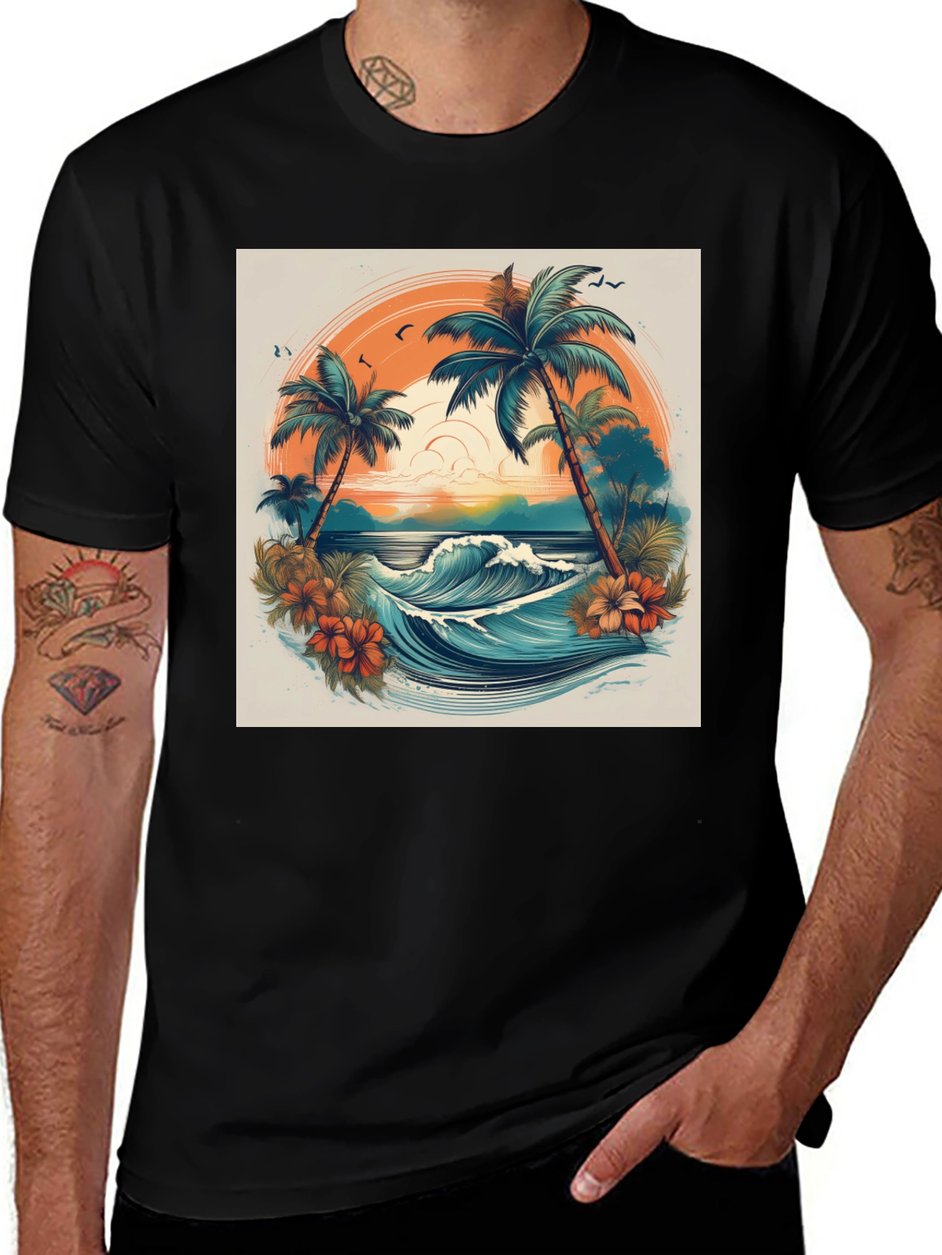 Variant 21 of Tropical Paradise Graphic Tee - Beach Vibes