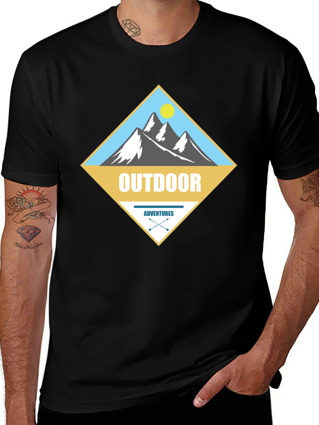 Variant 26 of Outdoor Adventures Graphic Tee - Men's Black T-Shirt