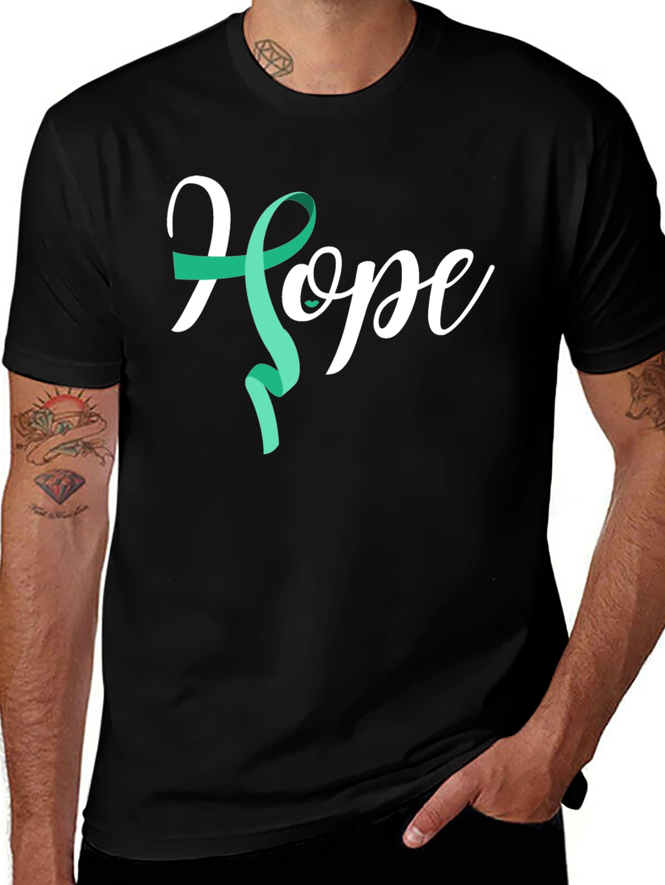Hope Ribbon Graphic Tee - Cancer Awareness Shirt