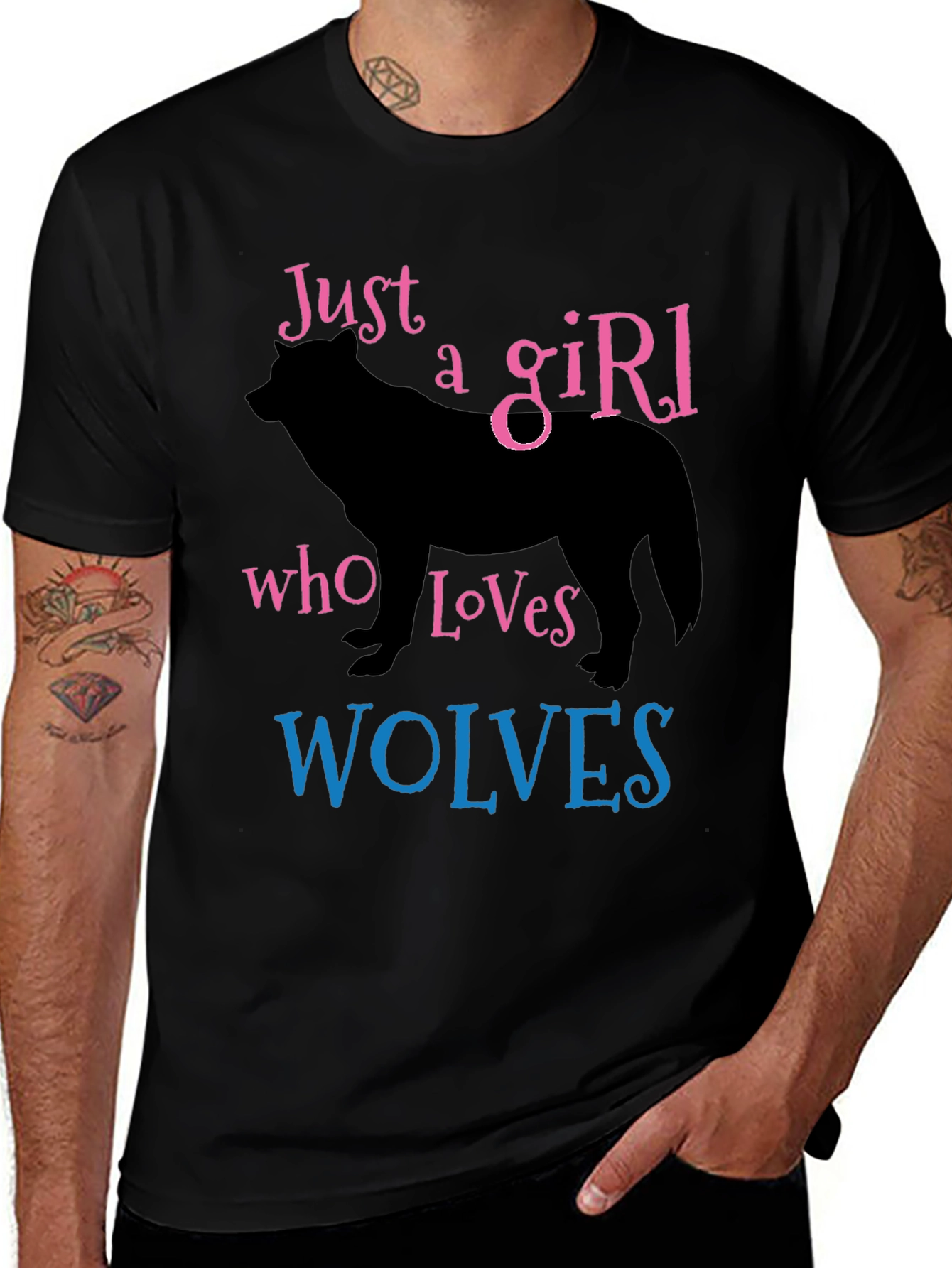 Variant 7 of Just a Girl Who Loves Wolves Graphic Tee