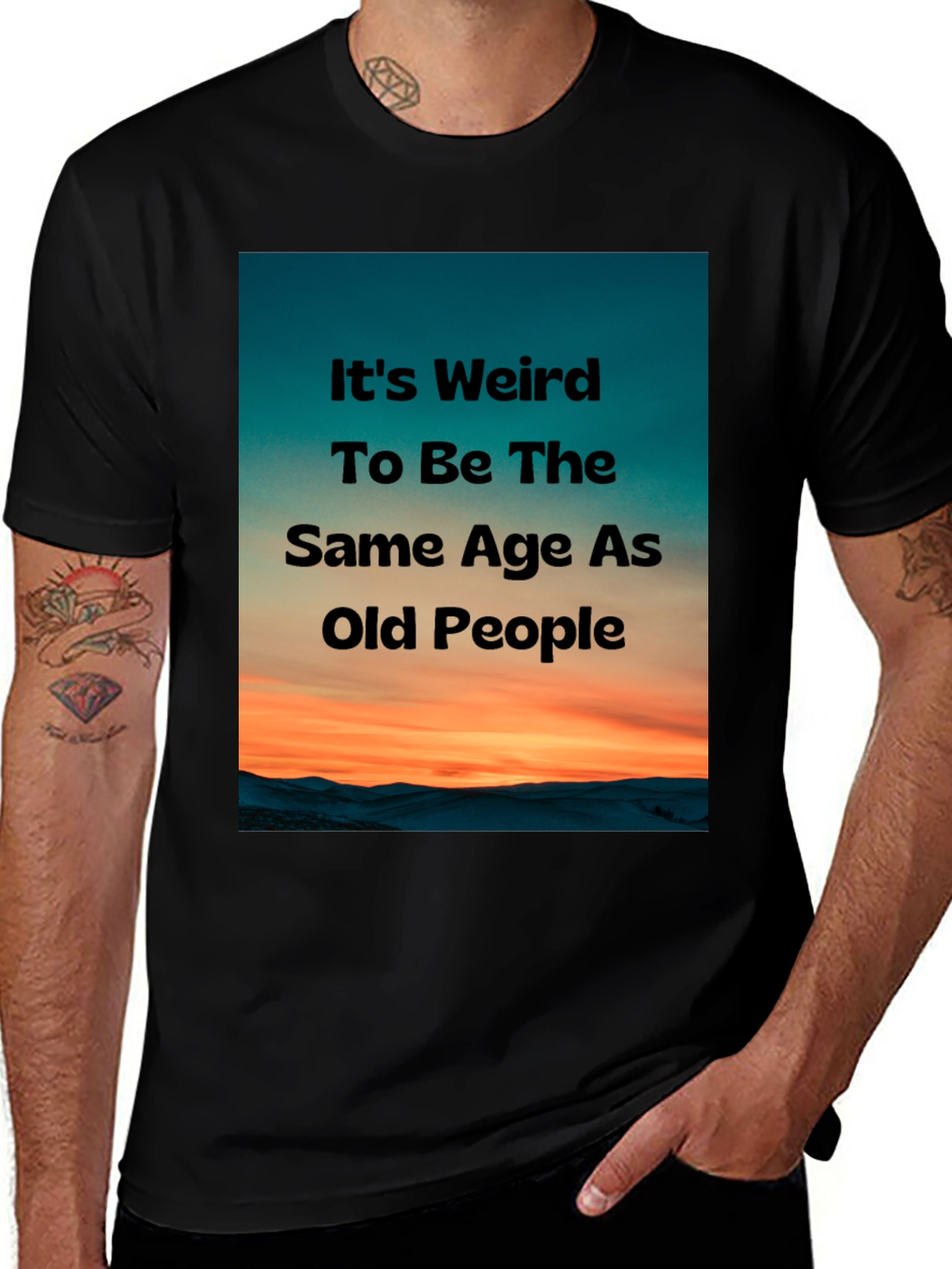 Variant 27 of Funny "Same Age as Old People" Graphic Tee