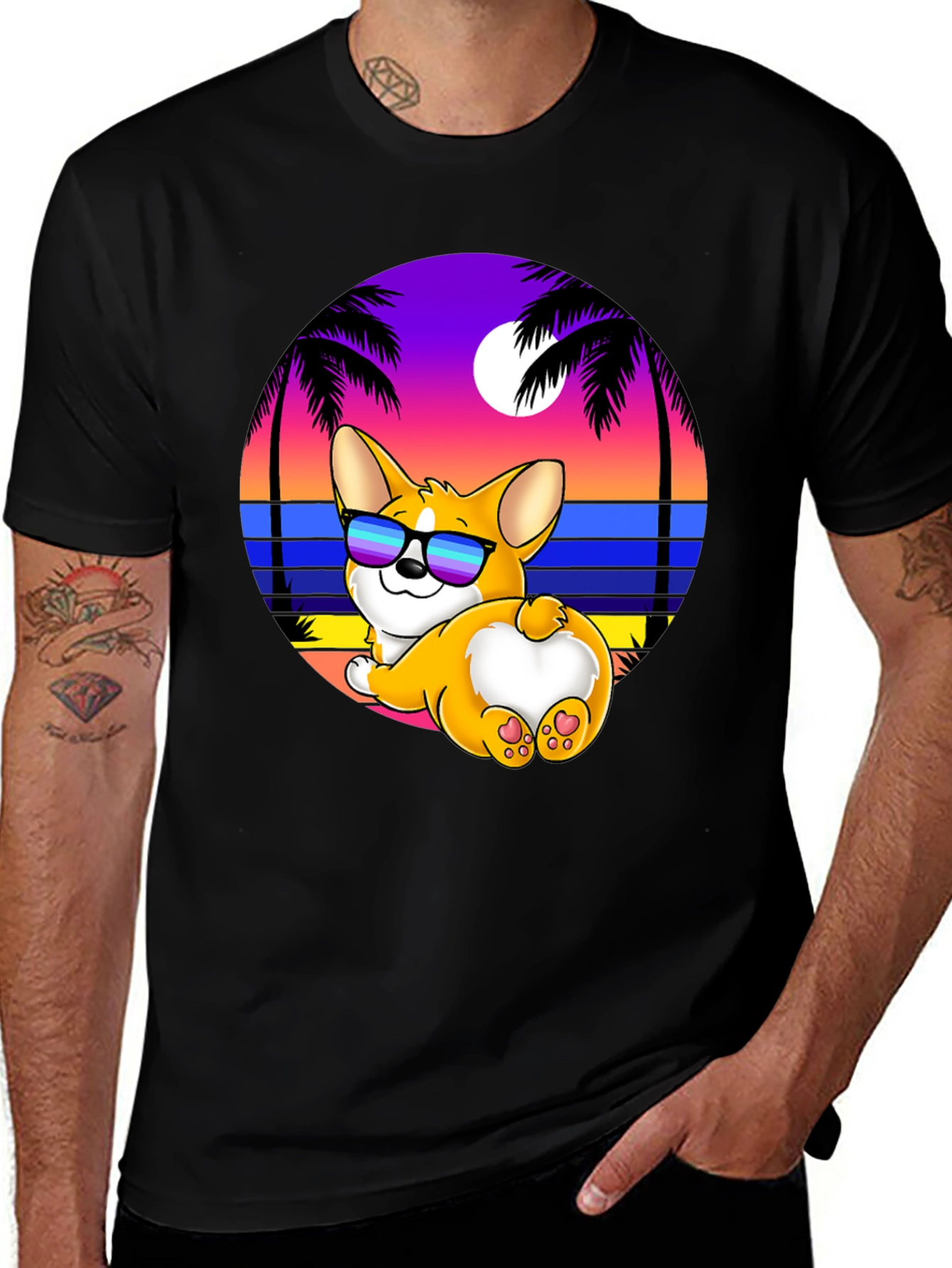 Variant 28 of Corgi Beach T-Shirt
