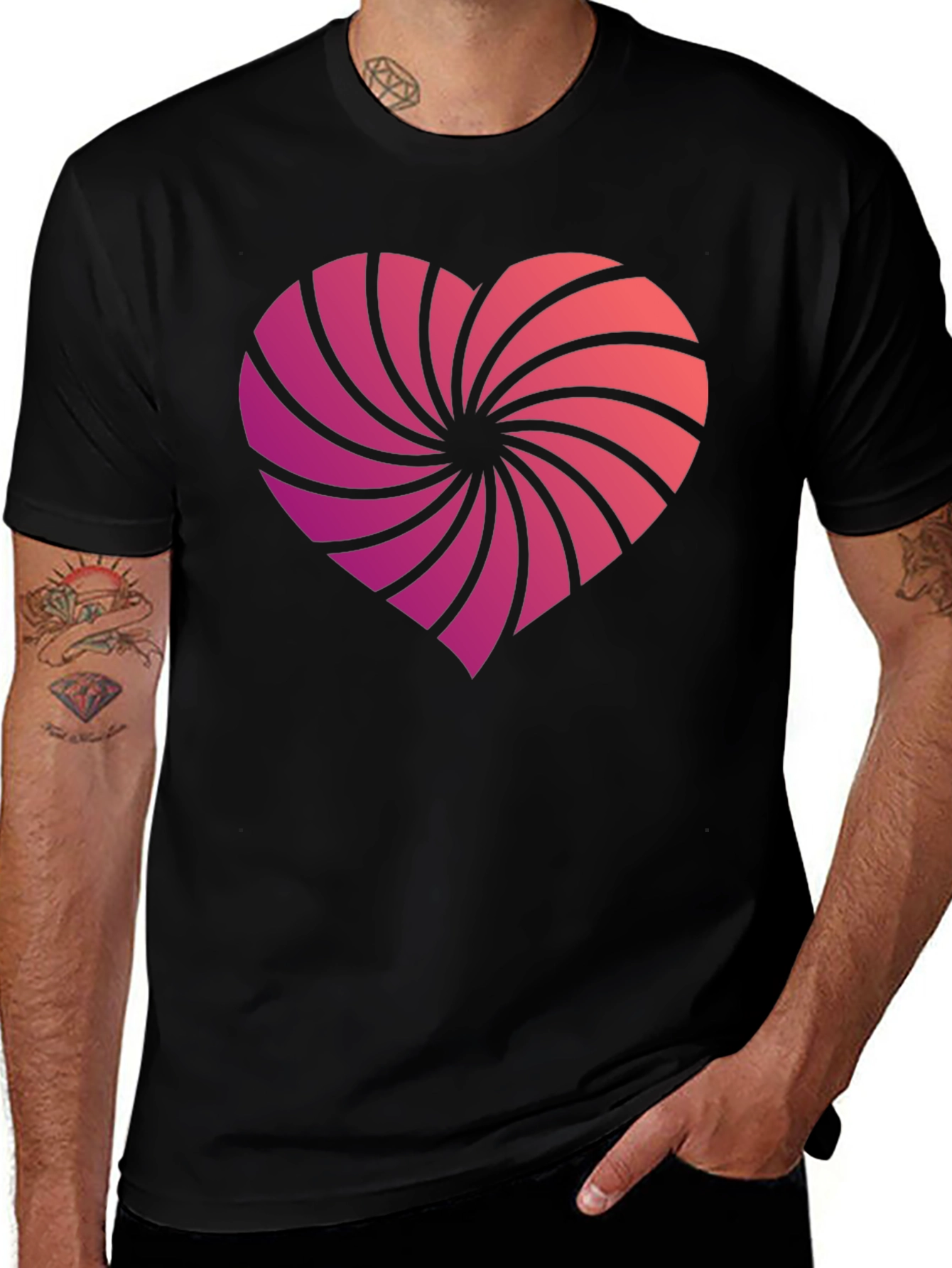 Variant 25 of Heart Swirl Graphic Tee - Stylish Comfort