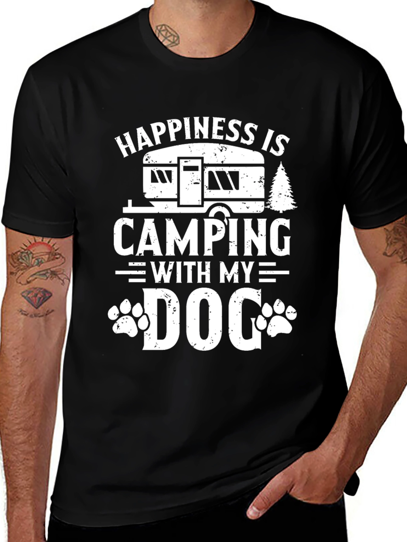 Variant 8 of Happiness is Camping with my Dog T-Shirt