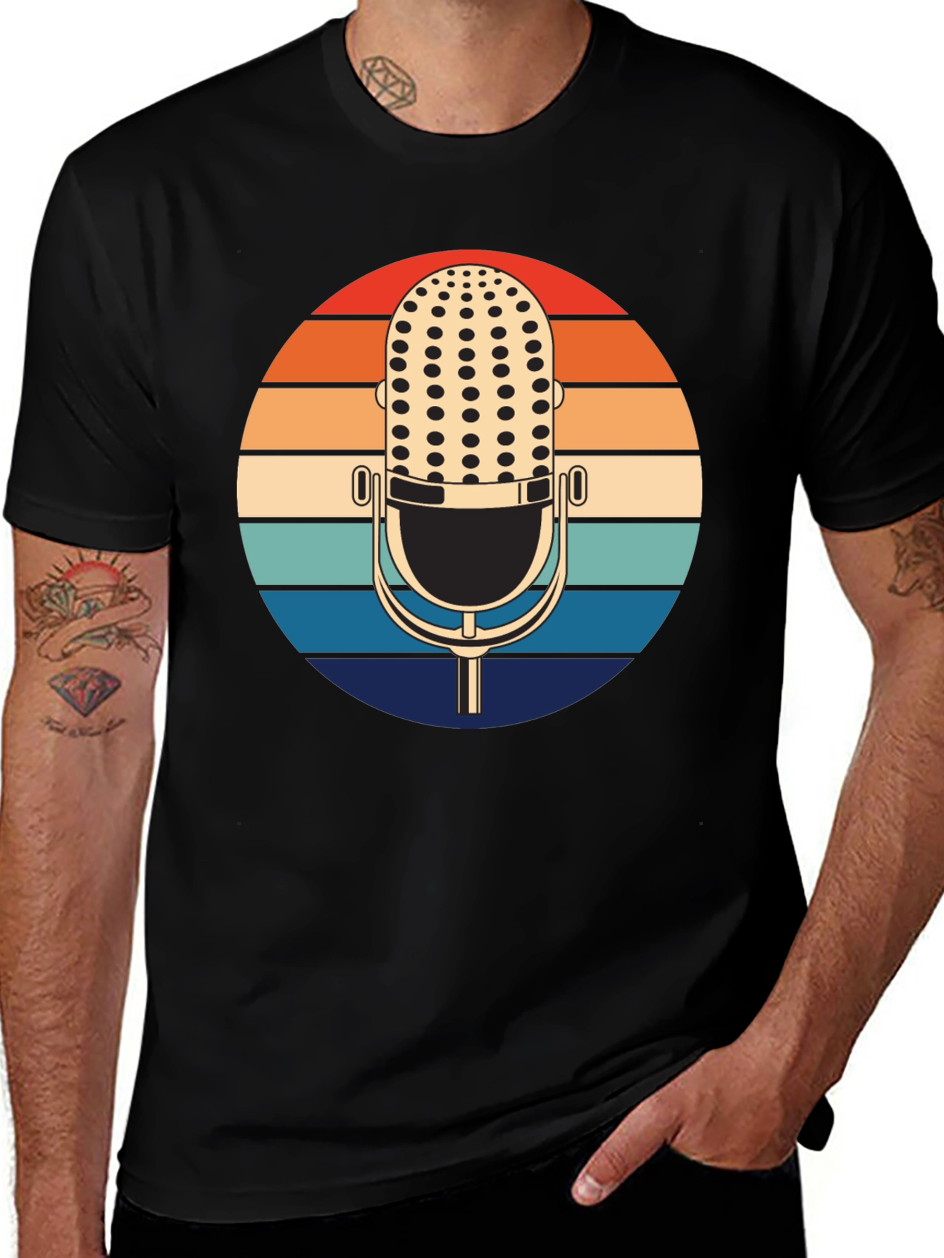 Variant 26 of Retro Microphone Sunset T-Shirt