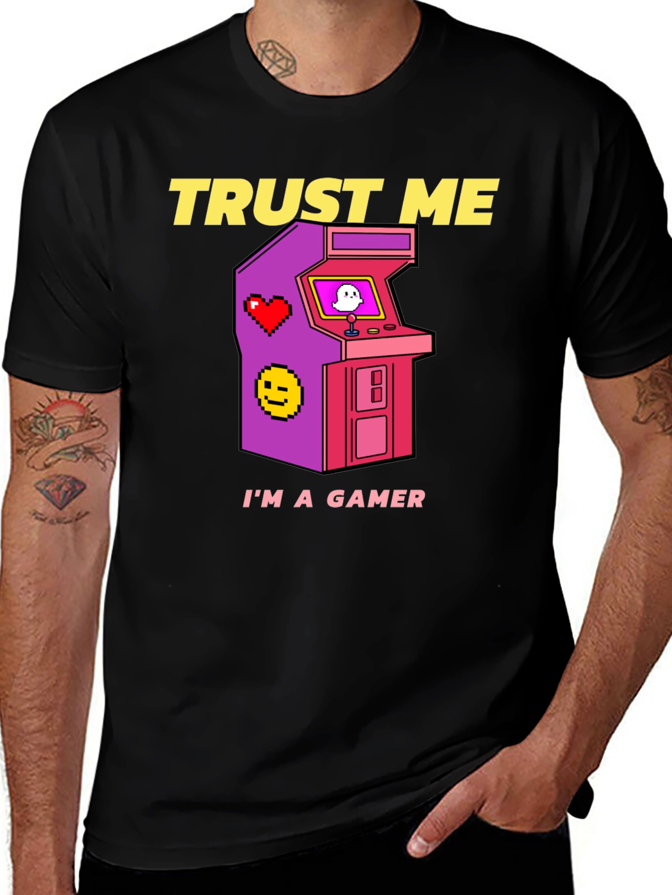 Variant 28 of Trust Me I'm a Gamer T-Shirt - Retro Arcade Style