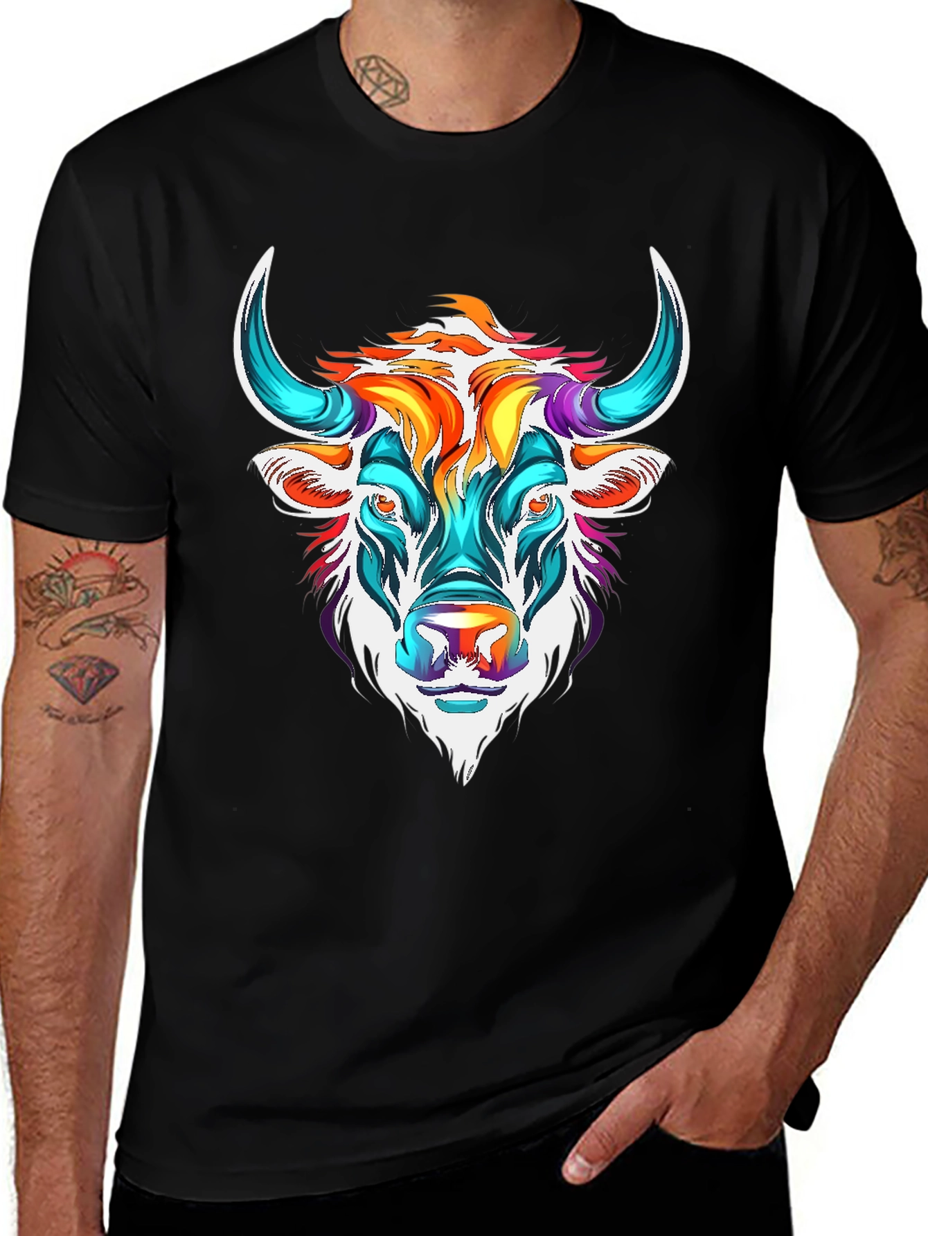 Variant 3 of Colorful Bull Graphic Tee - Unisex T-Shirt