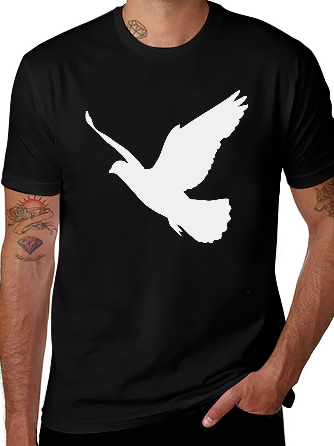 Black Dove Graphic Print Black T-Shirt main image