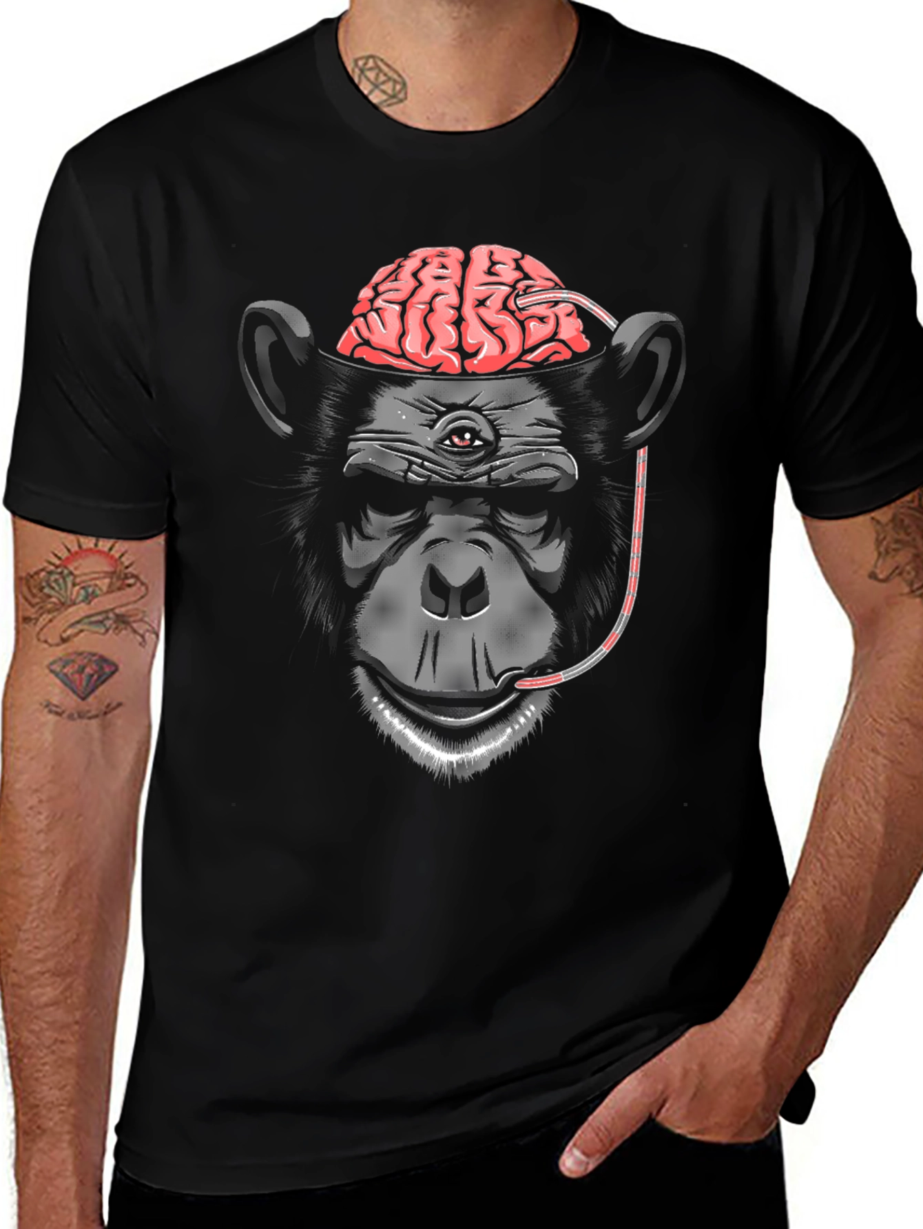 Variant 14 of Third Eye Monkey Brain Graphic T-Shirt