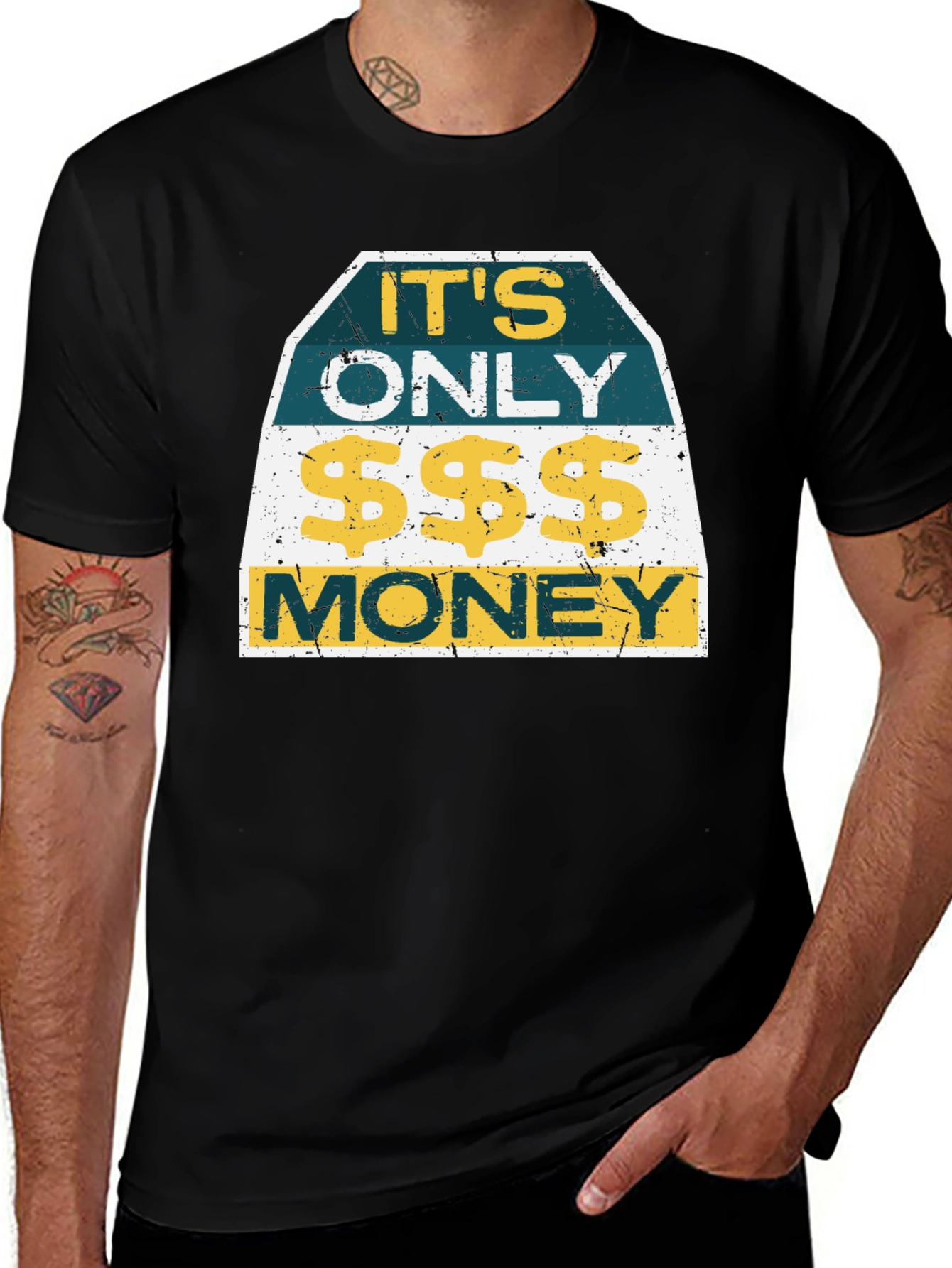 Variant 13 of It's Only Money Graphic Tee - Black T-Shirt
