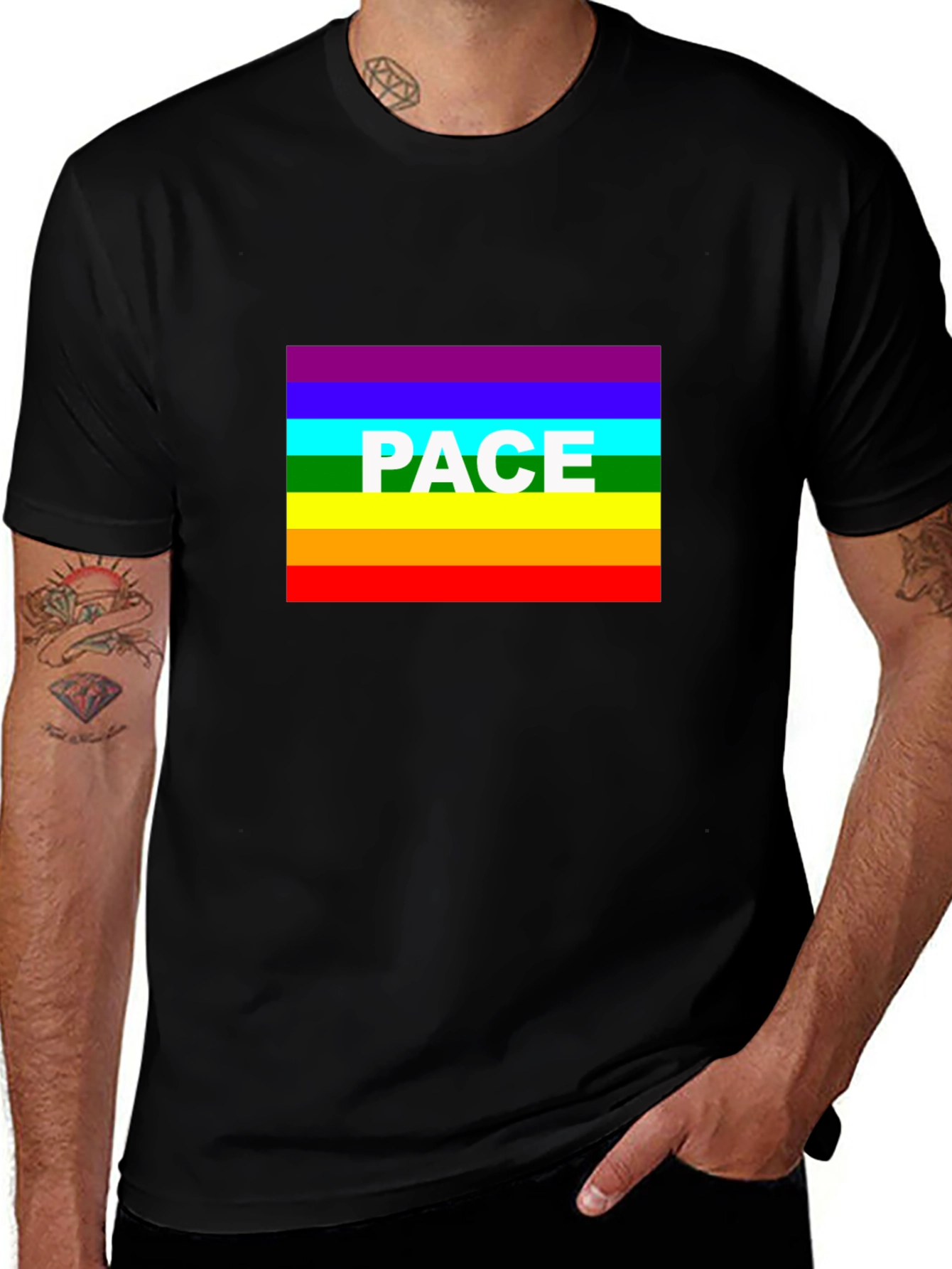 Variant 24 of Peace T-Shirt - Rainbow Pride Design