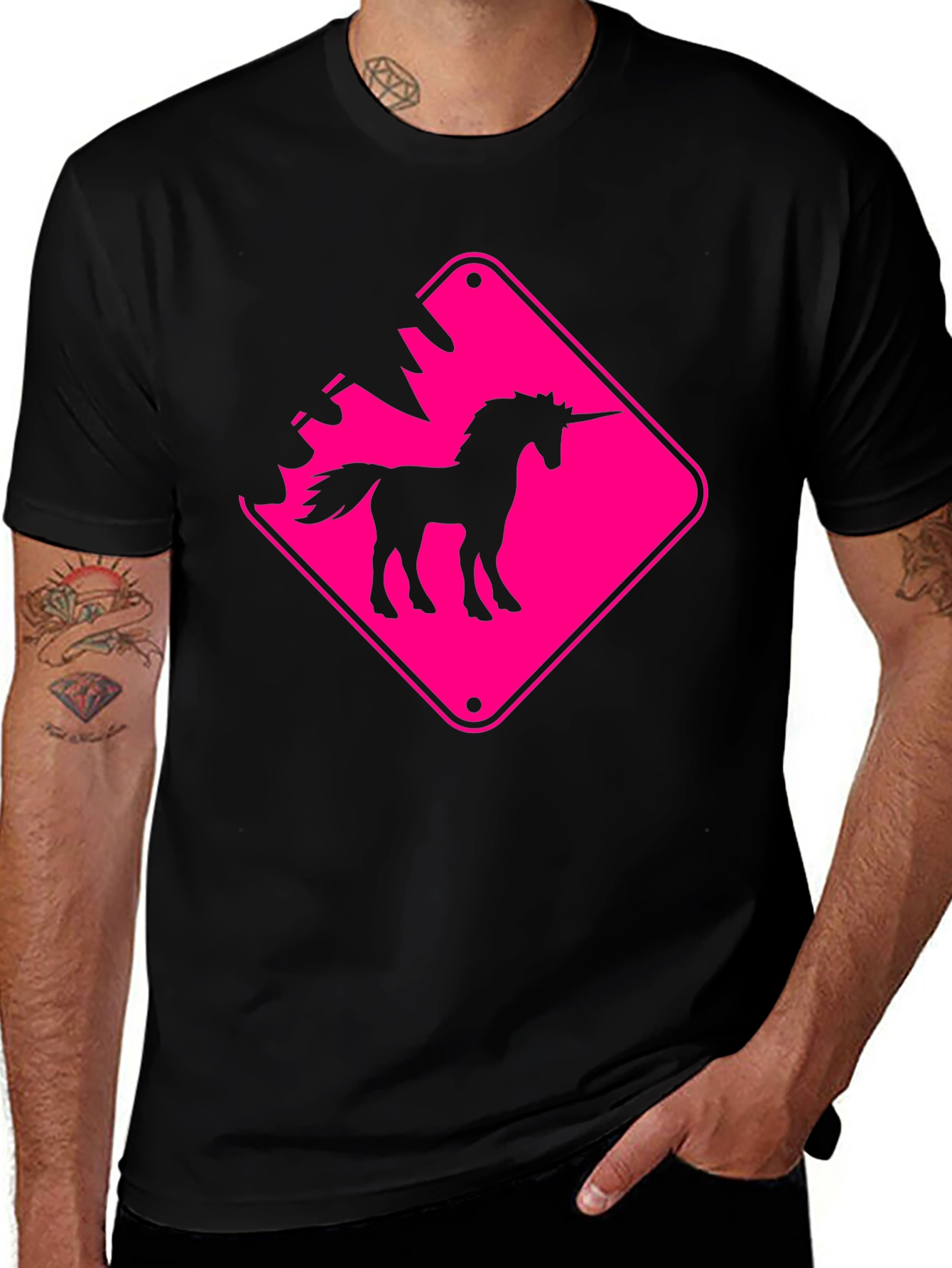 Unicorn Crossing T-Shirt - Novelty Graphic Tee