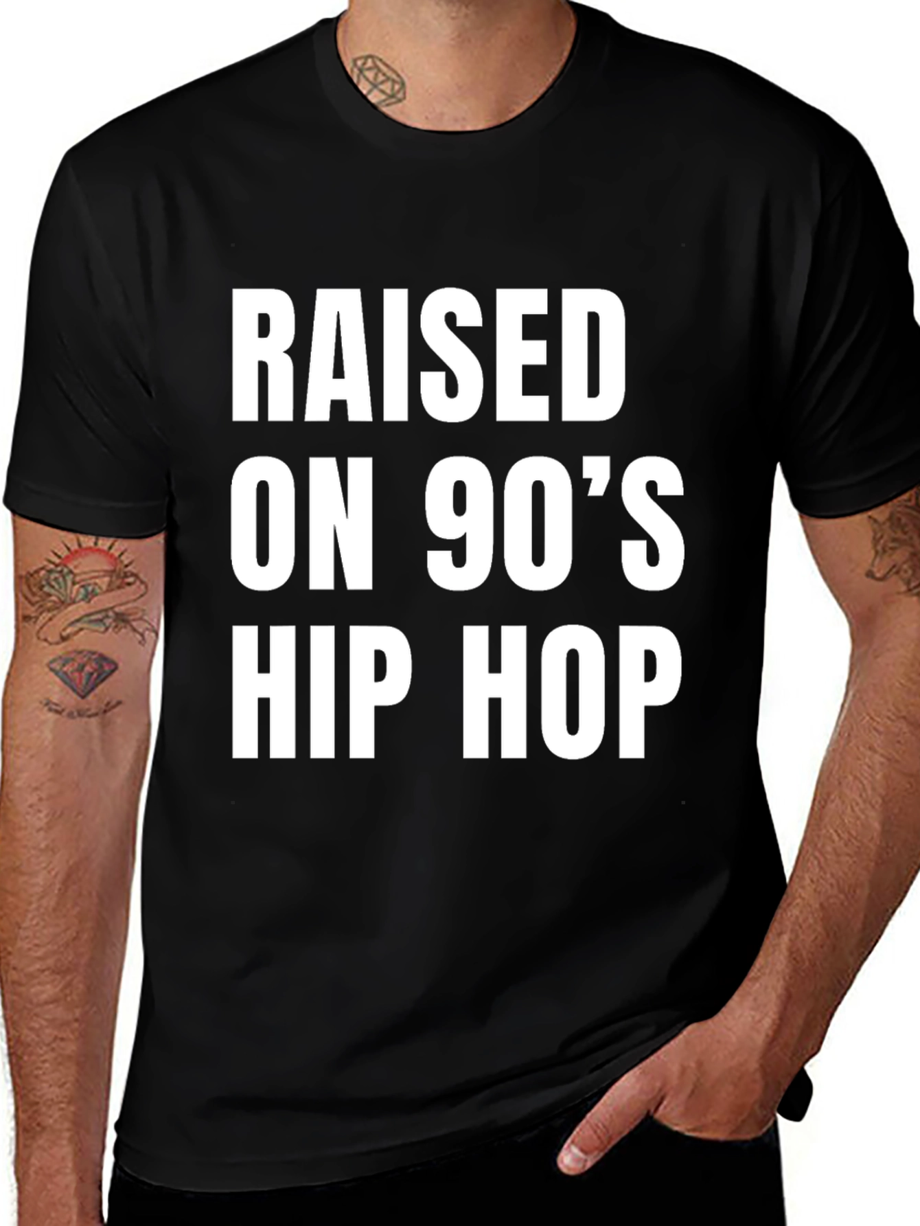 Variant 6 of Raised On 90's Hip Hop Graphic T-Shirt