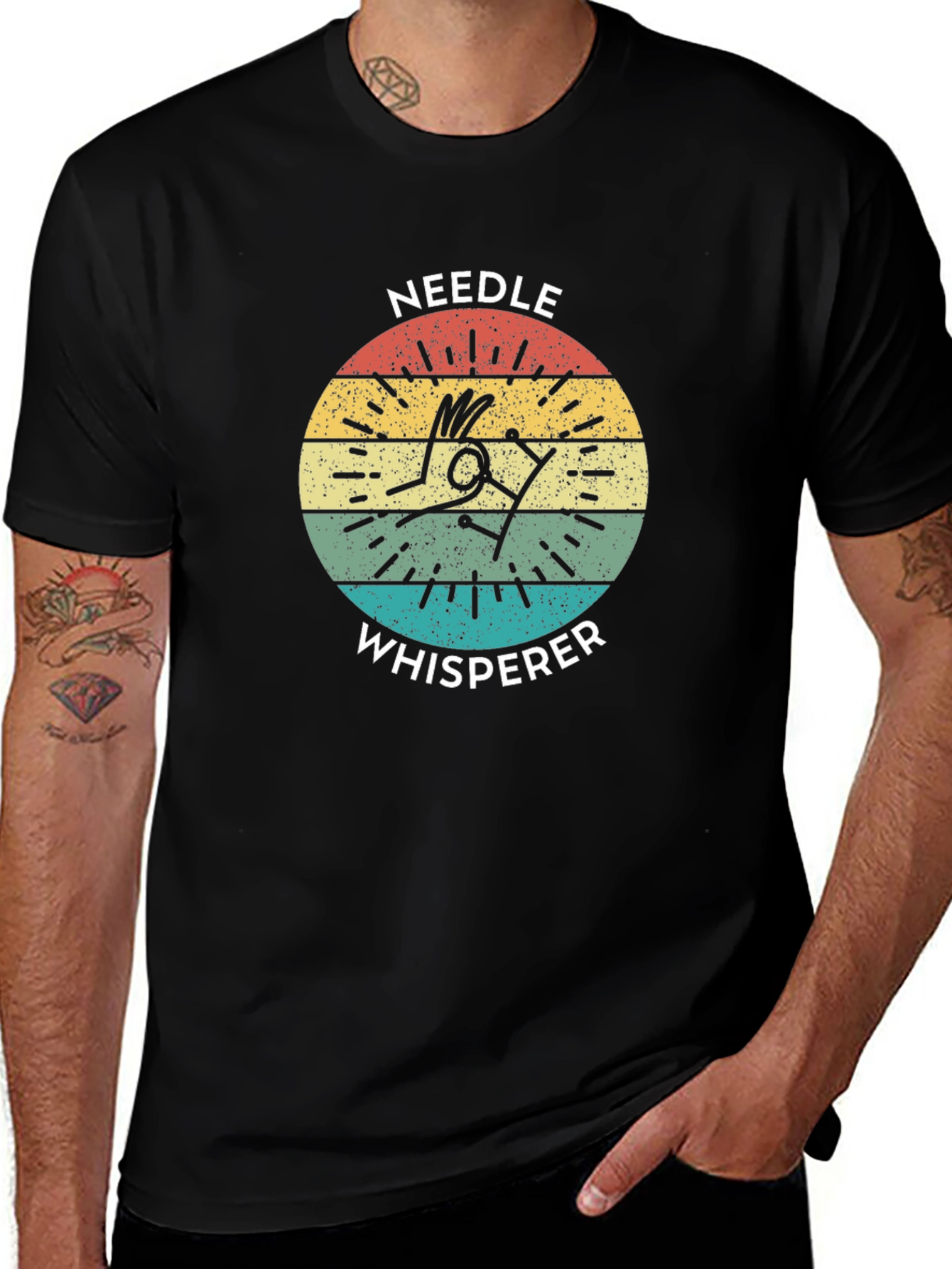 Black Needle Whisperer Graphic T-Shirt - Black main image