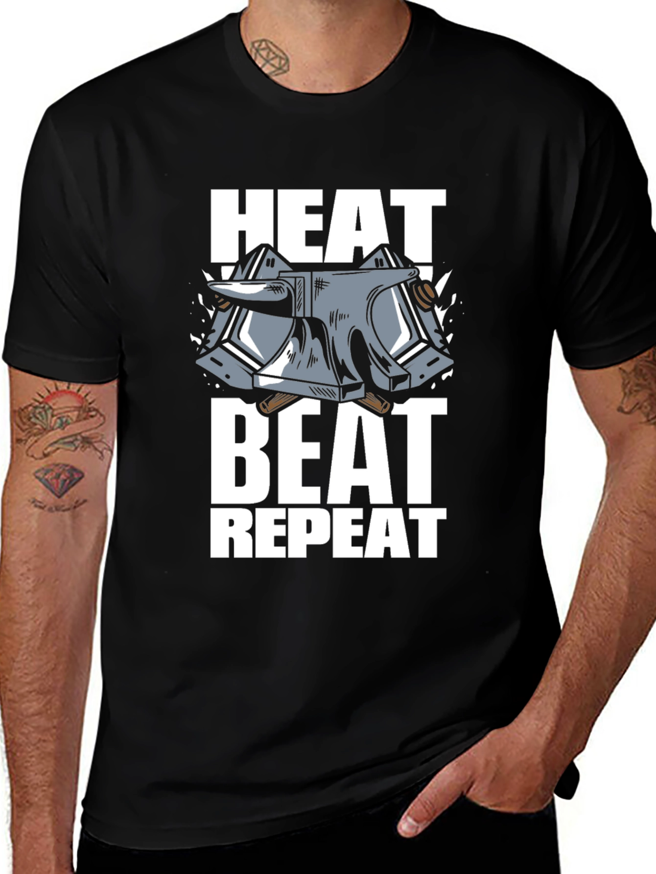Variant 9 of Heat Beat Repeat Black T-Shirt