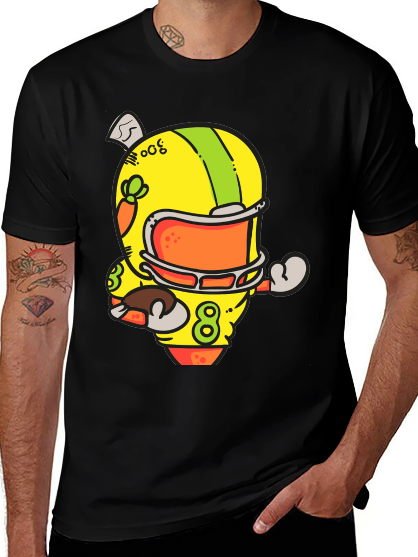 Variant 2 of Cartoon Football Helmet Graphic T-Shirt