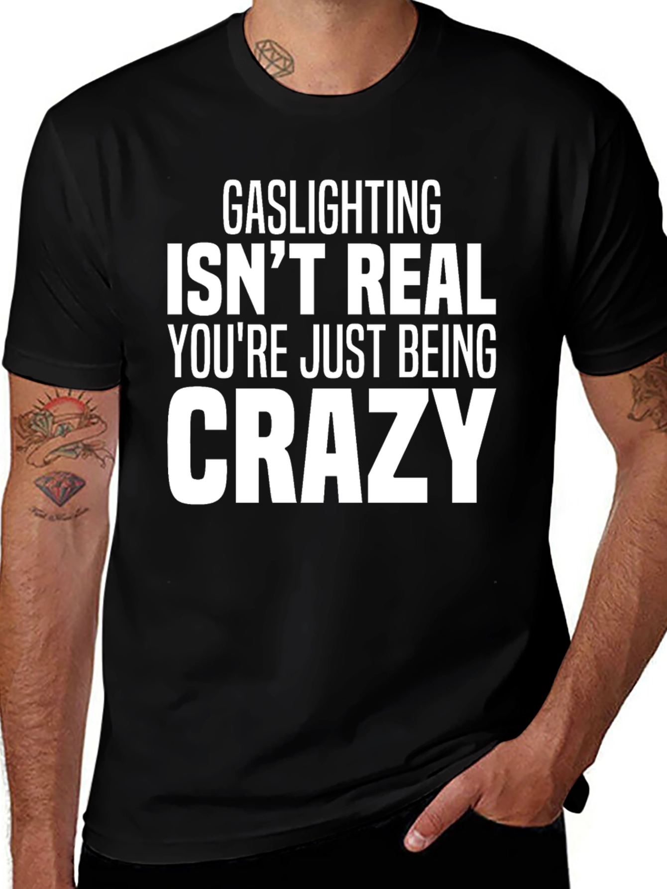 Variant 29 of Gaslighting Isn't Real Funny Graphic Tee Shirt