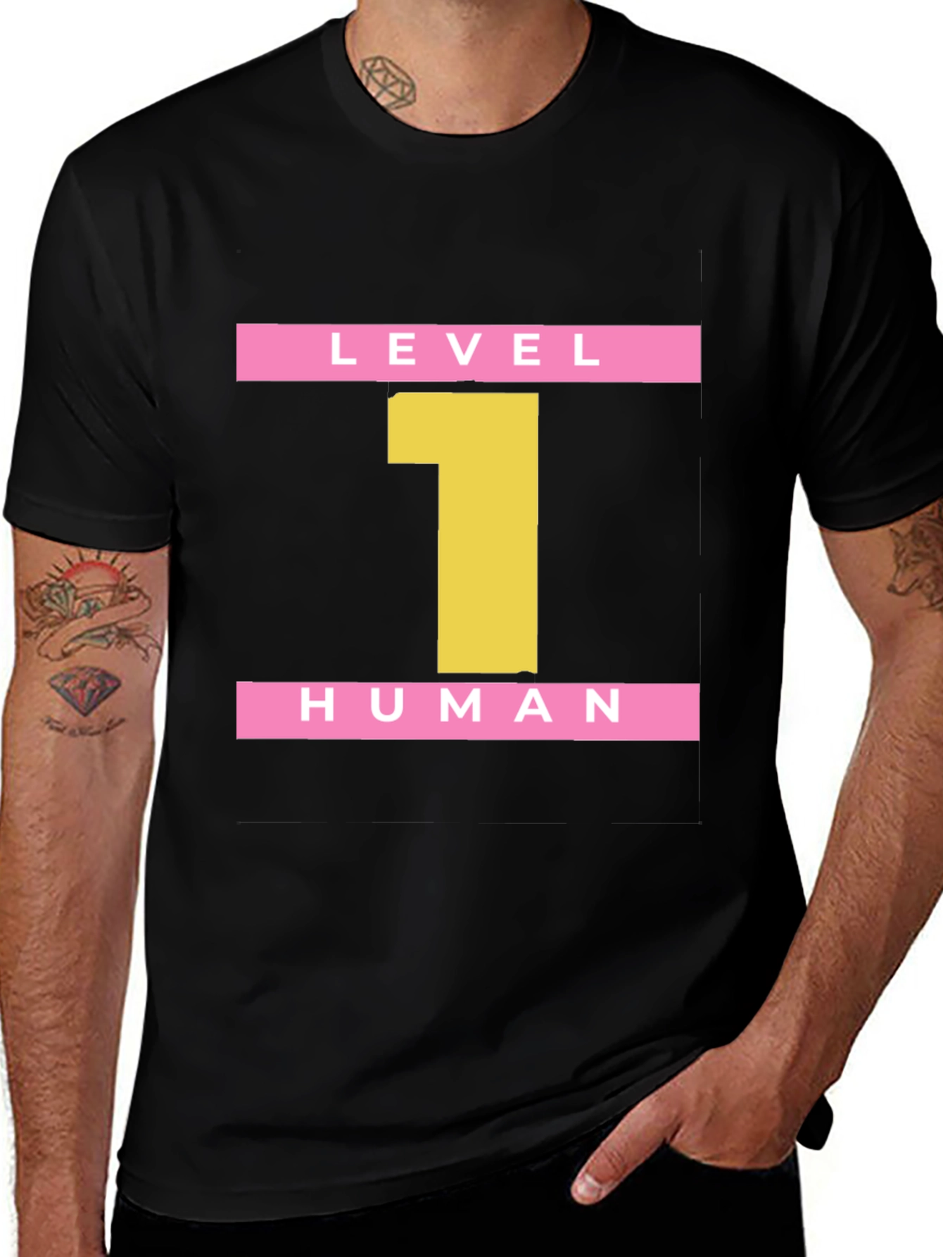 Variant 20 of Level 1 Human Black Graphic Tee
