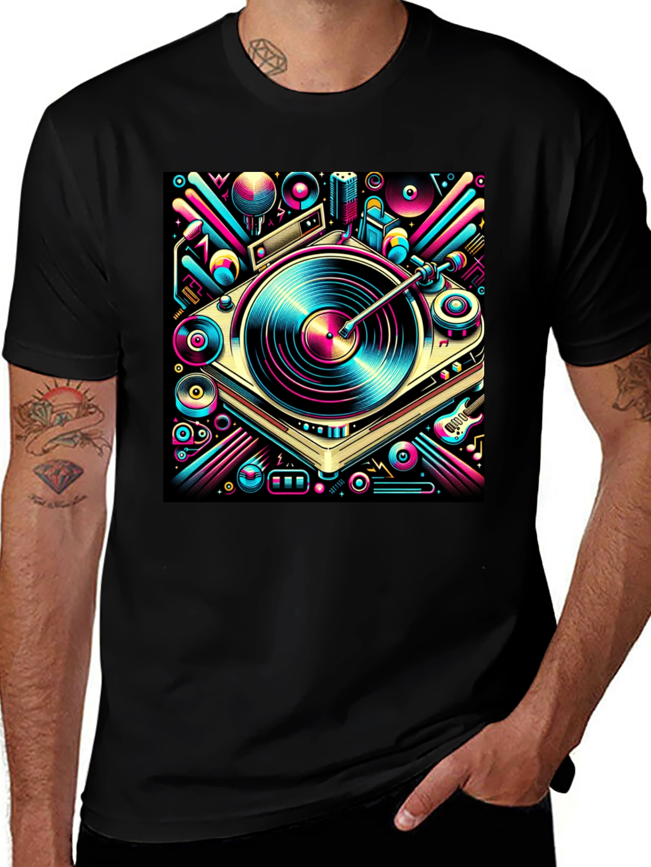 Variant 14 of Retro Turntable Graphic Tee
