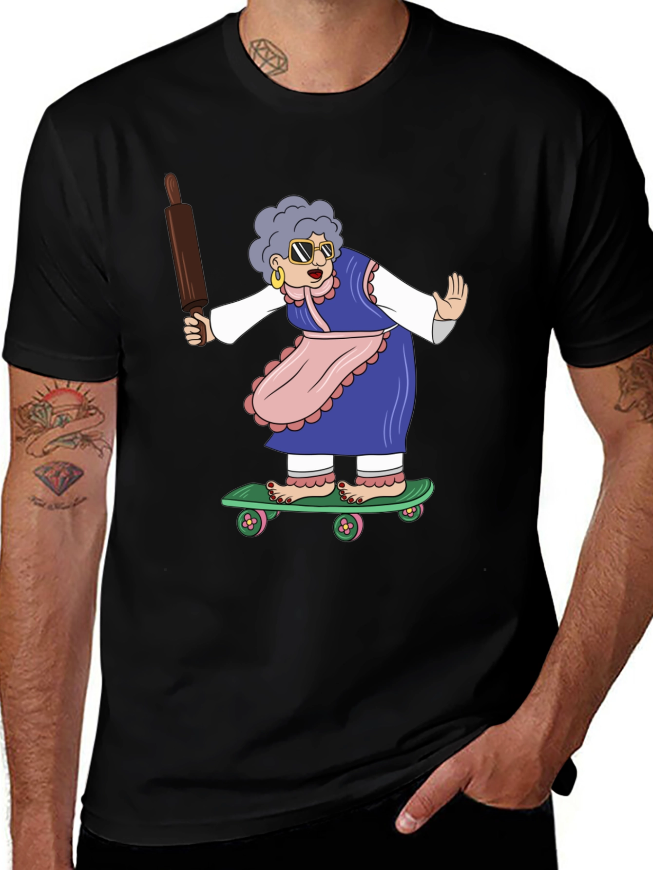 Variant 16 of Grandma Skateboarding T-Shirt