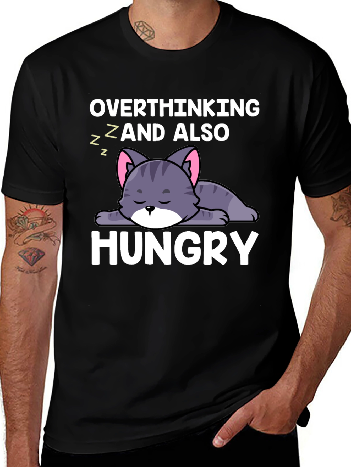 Variant 3 of Overthinking and Also Hungry Cat T-Shirt