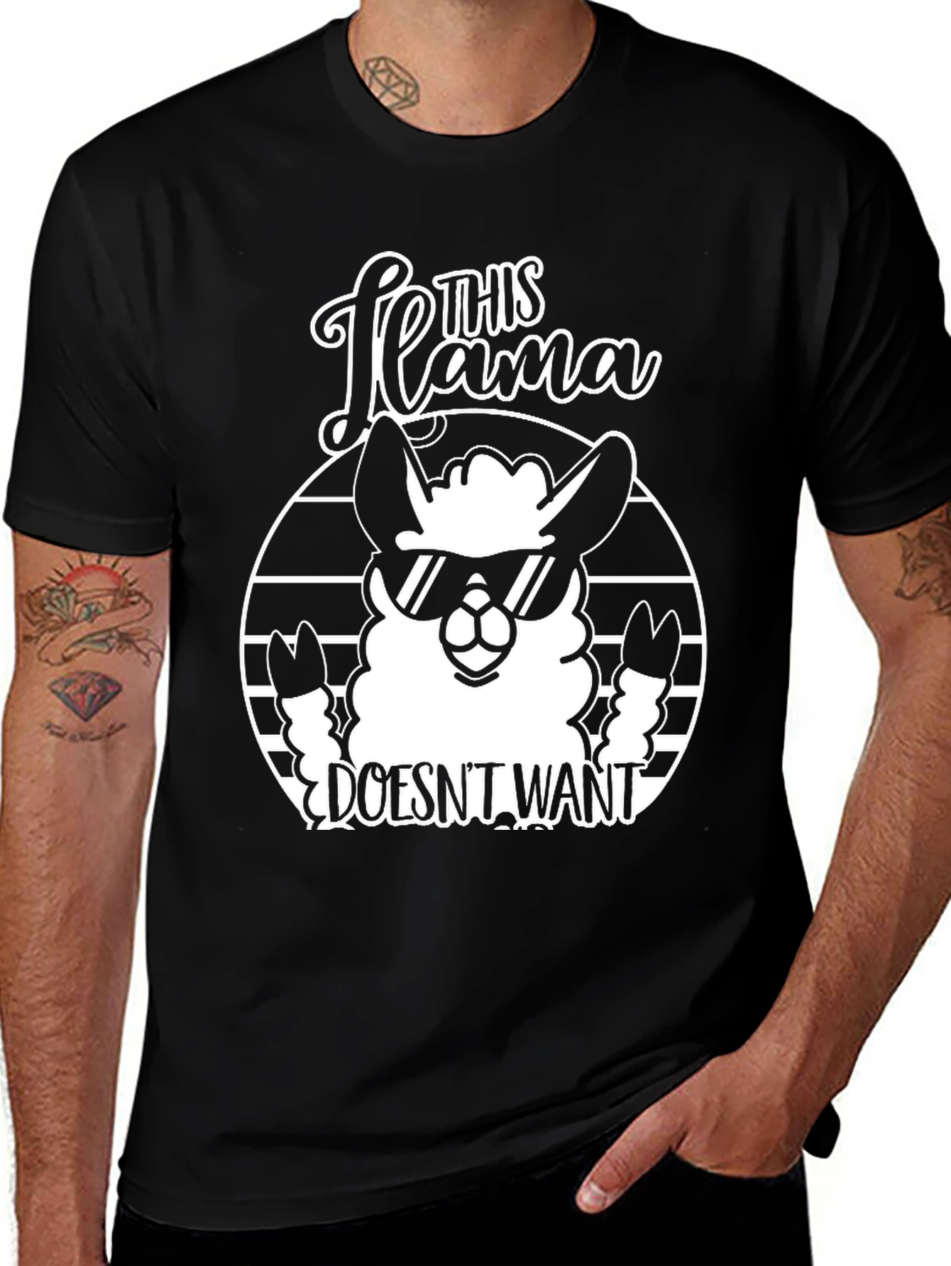 Variant 15 of Funny Llama Graphic T-Shirt - This Llama Doesn't Want