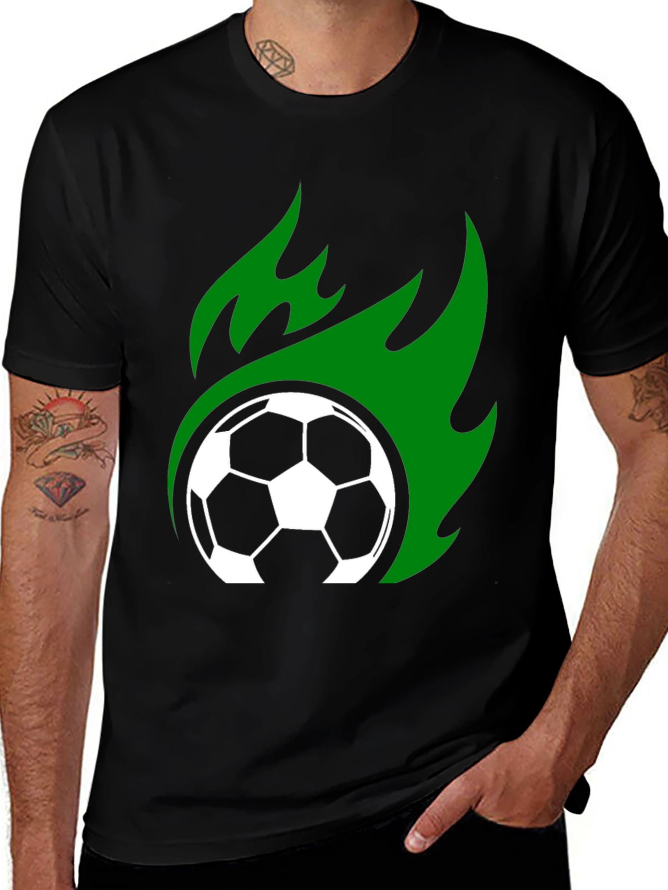 Variant 20 of Flaming Soccer Ball Graphic T-Shirt